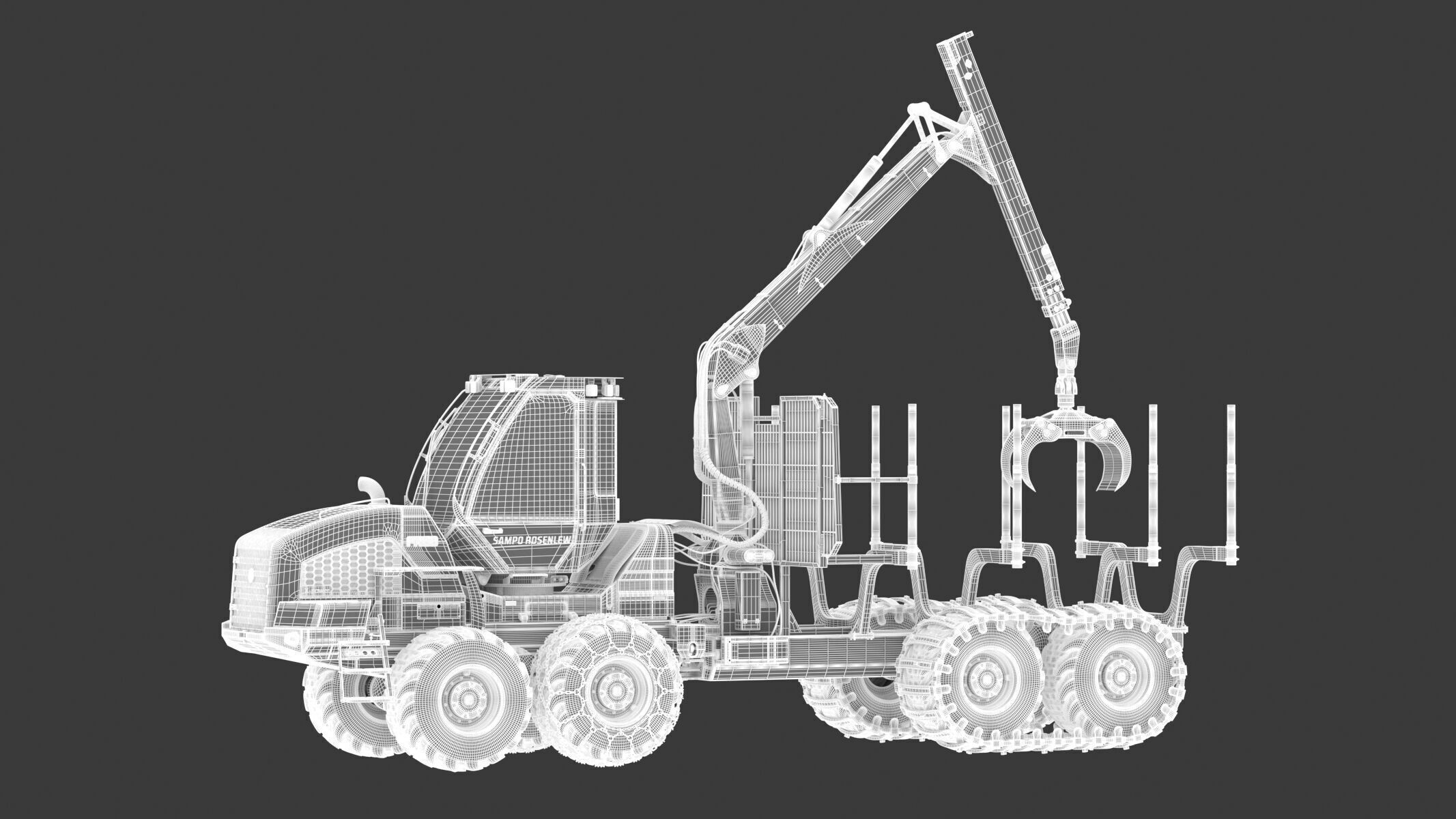 Sampo-Rosenlew FR68 Forwarder 3D model_2