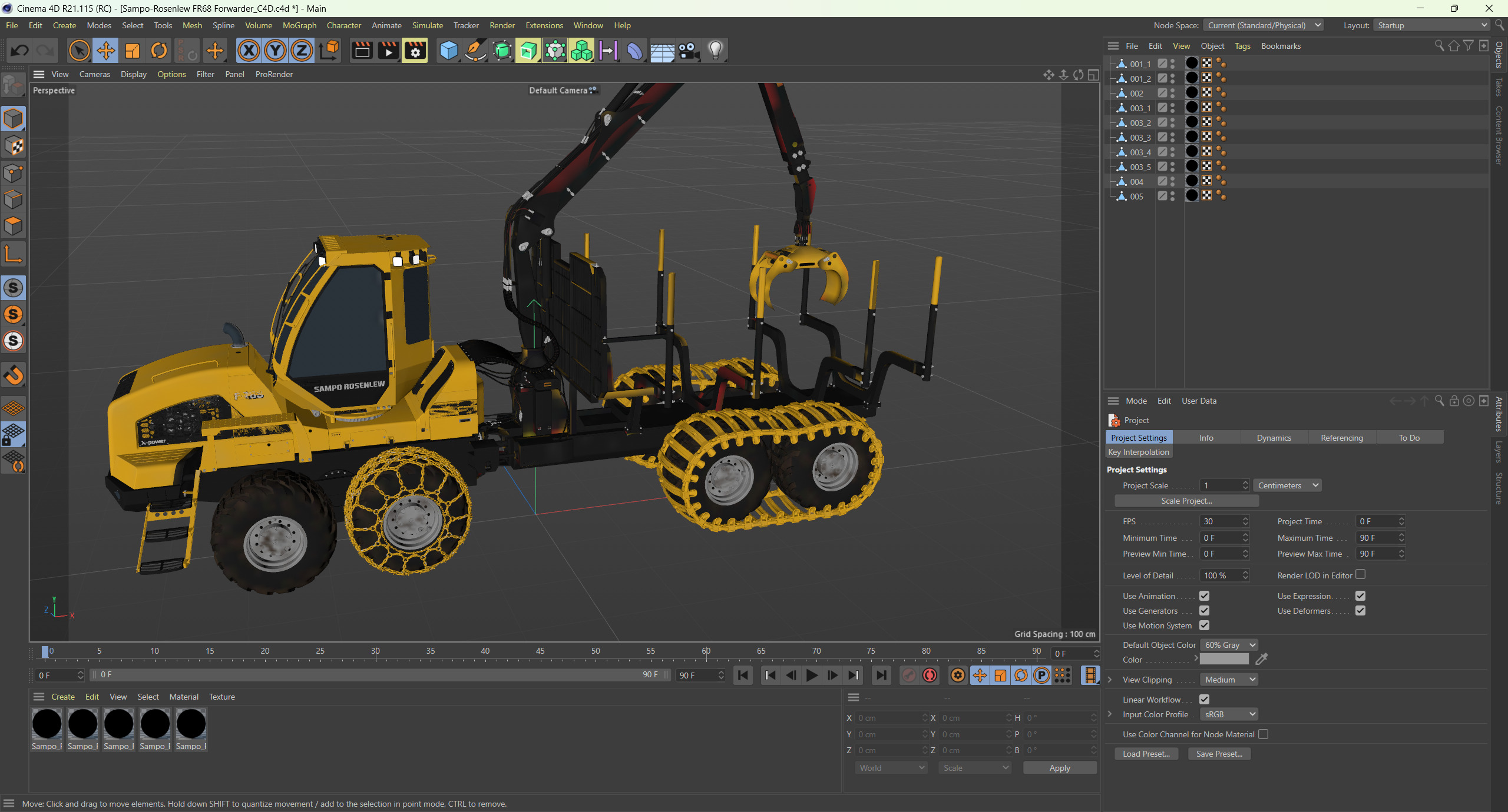 Sampo-Rosenlew FR68 Forwarder 3D model_12