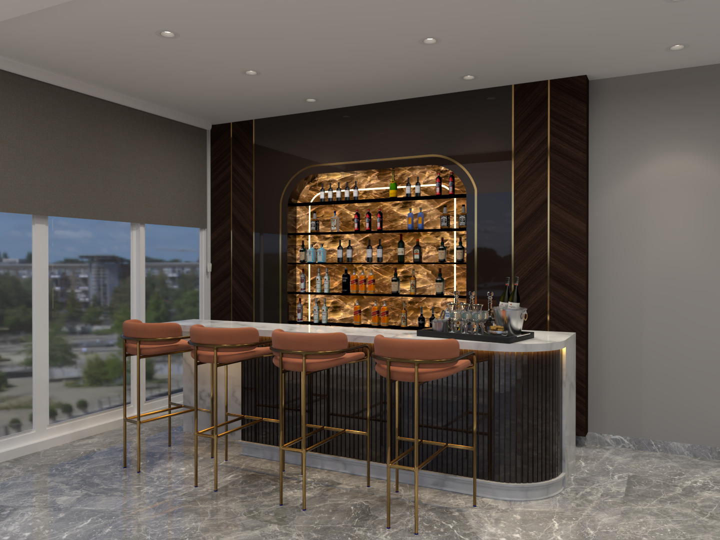 4 Bar Counters  3D model_1