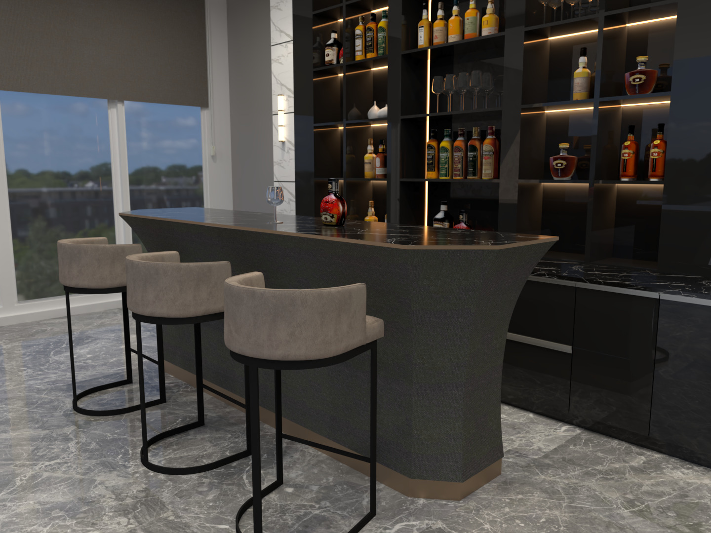 4 Bar Counters  3D model_5