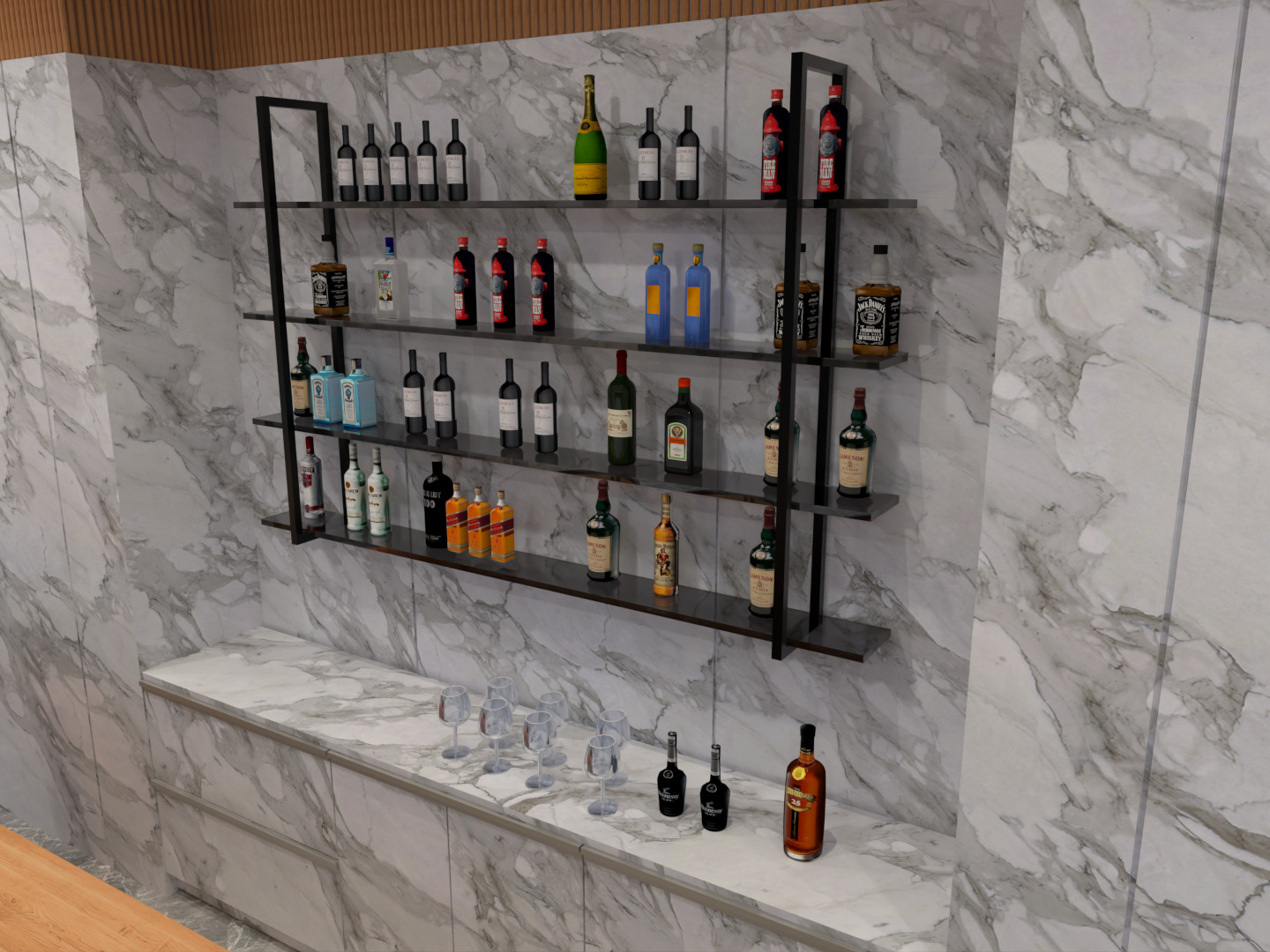 4 Bar Counters  3D model_13