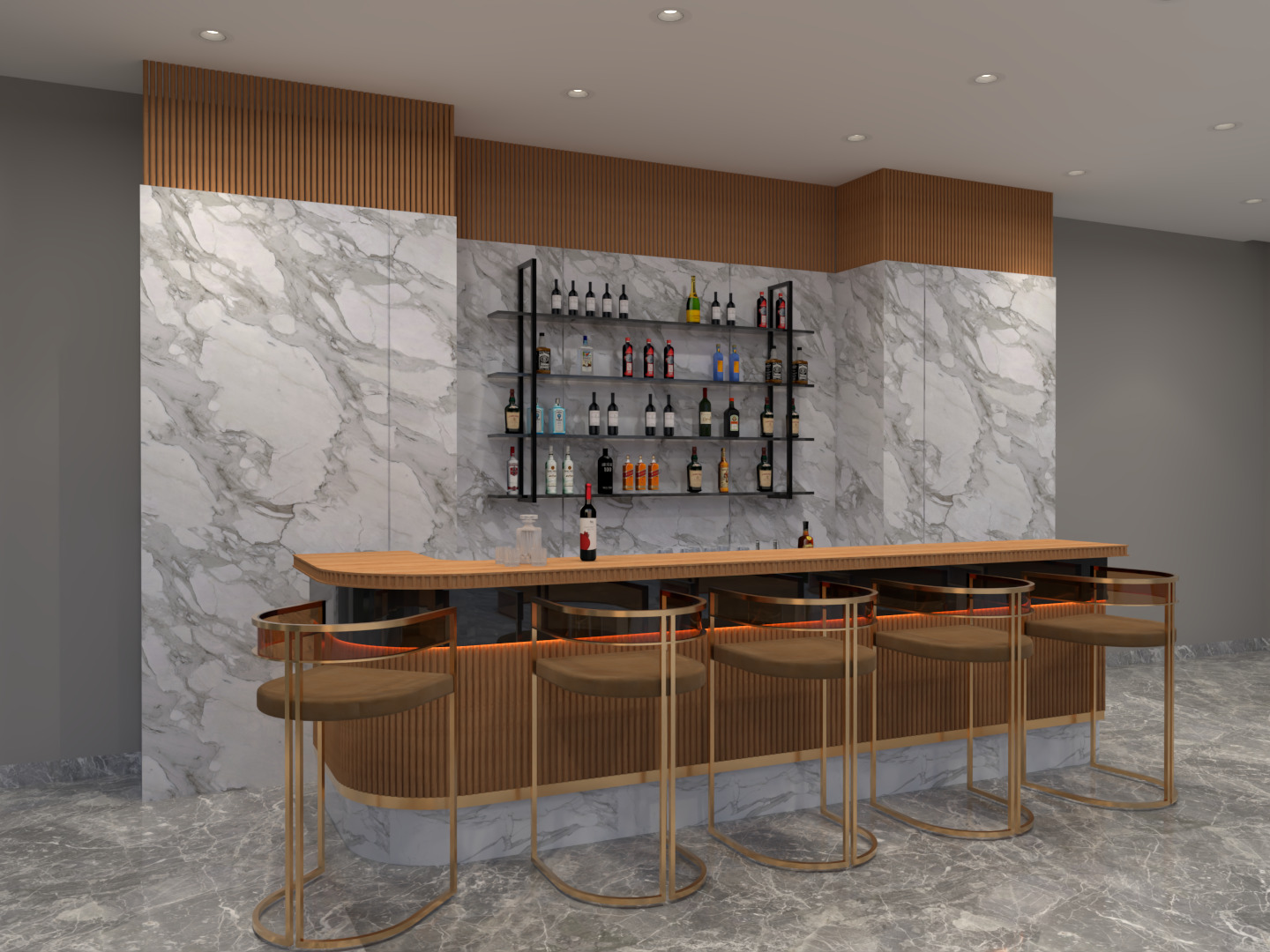 4 Bar Counters  3D model_11