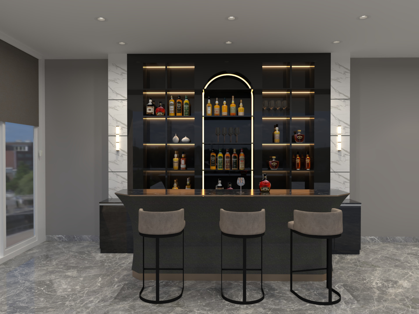 4 Bar Counters  3D model_4