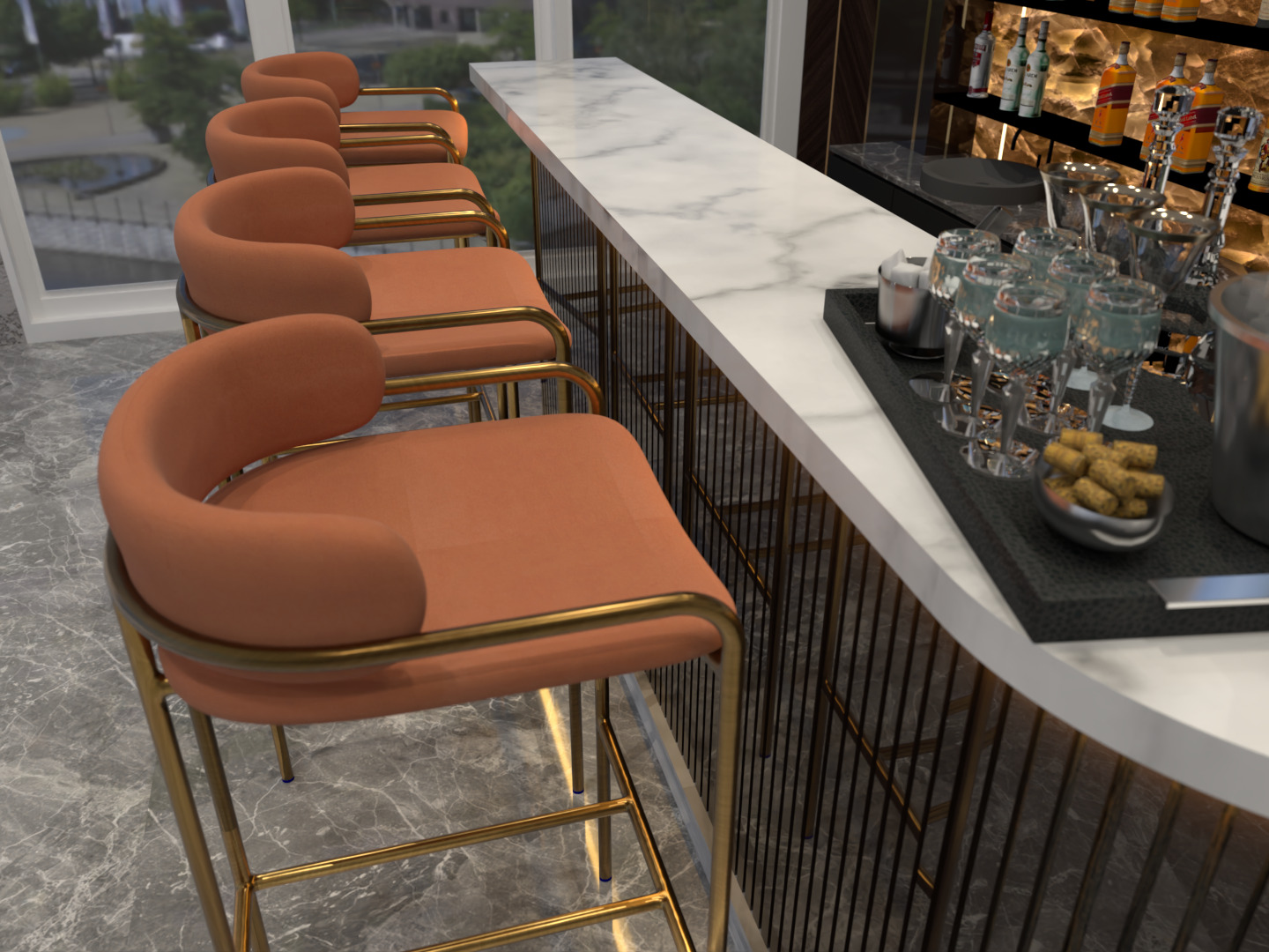 4 Bar Counters  3D model_8