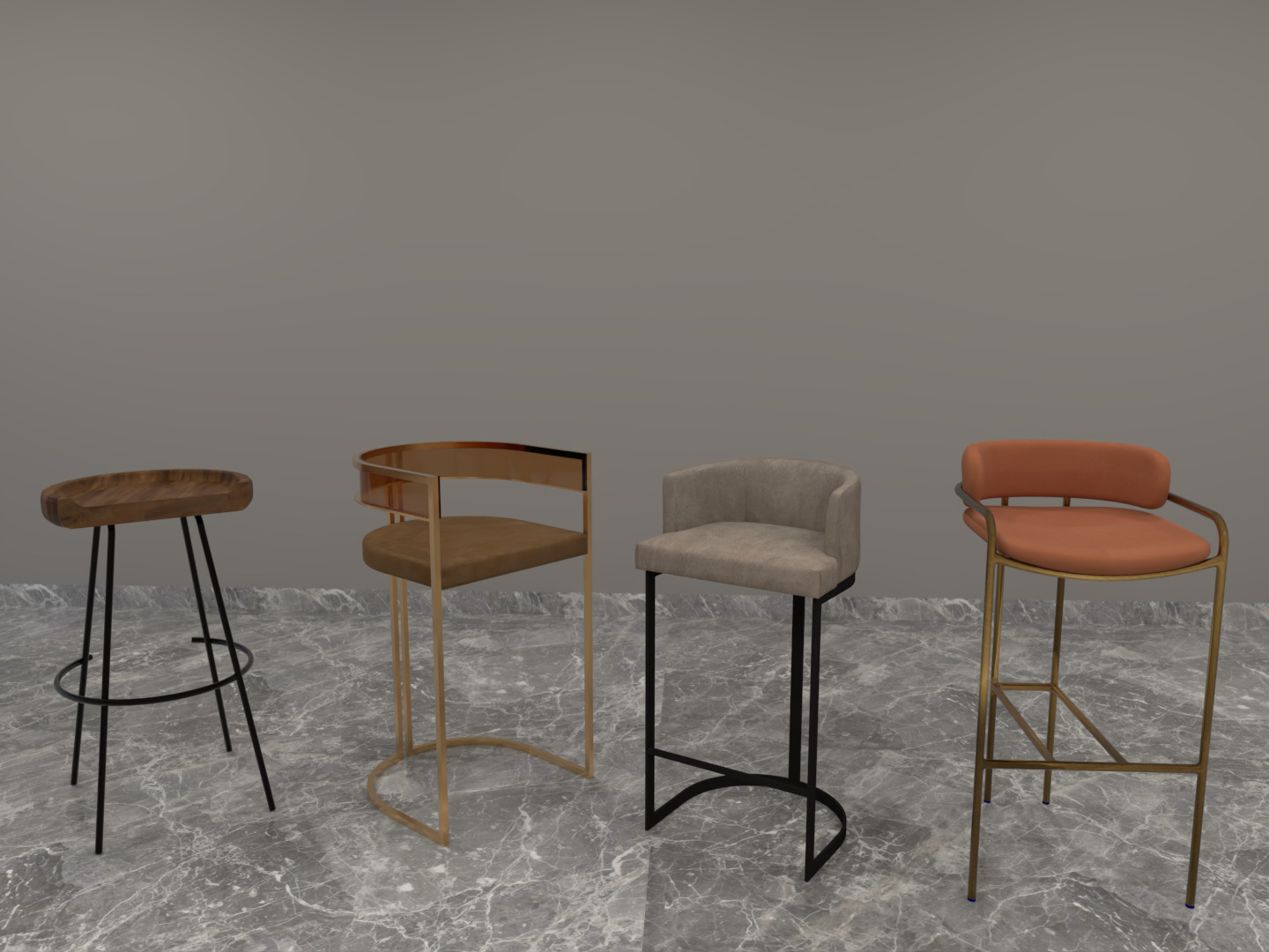 4 Bar Counters  3D model_6
