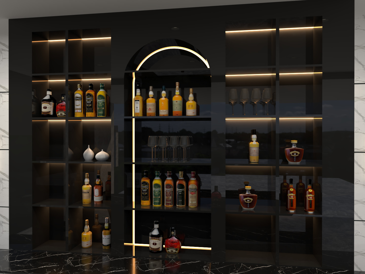 4 Bar Counters  3D model_7