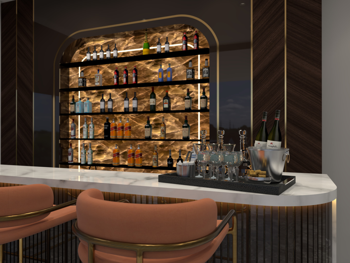 4 Bar Counters  3D model_2