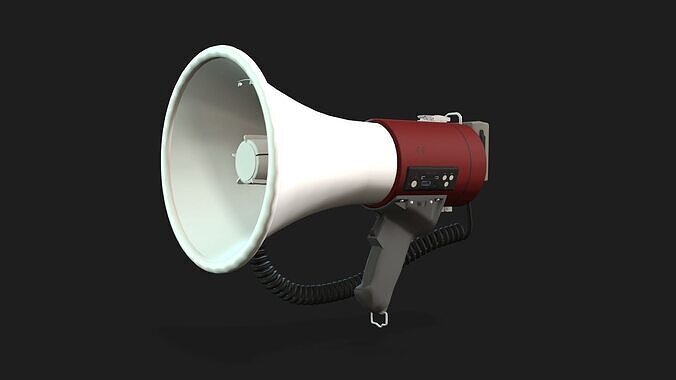 Megaphone 3D Model  Low Poly Textured and Printable Low-poly 3D model