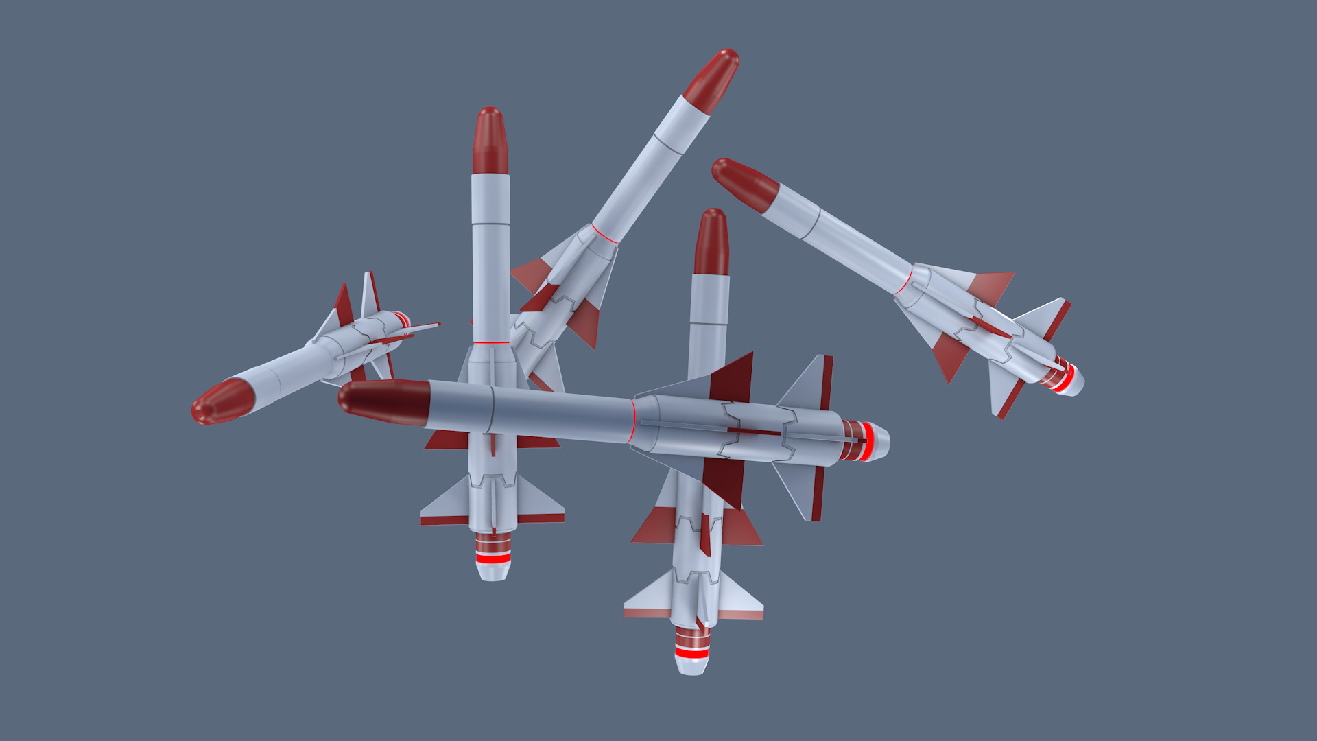 Missiles Low-poly 3D model_7