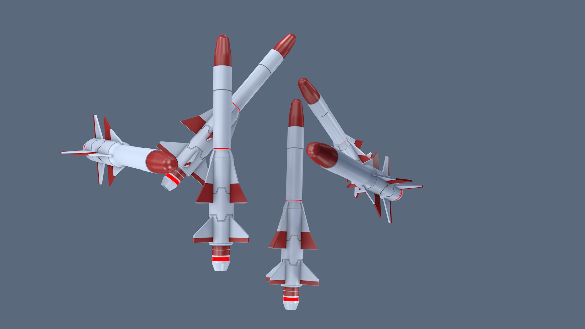 Missiles Low-poly 3D model_3