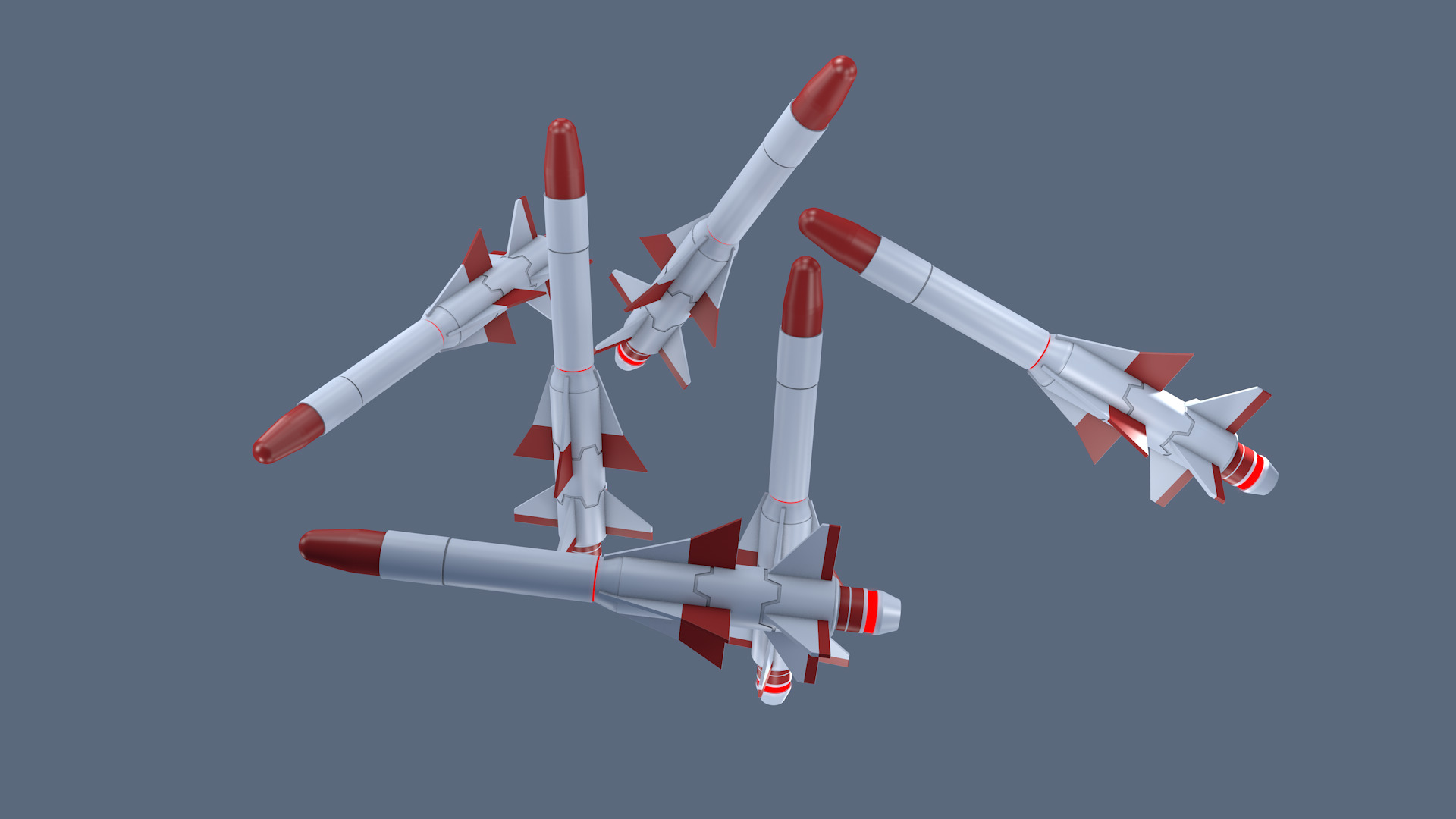 Missiles Low-poly 3D model_6