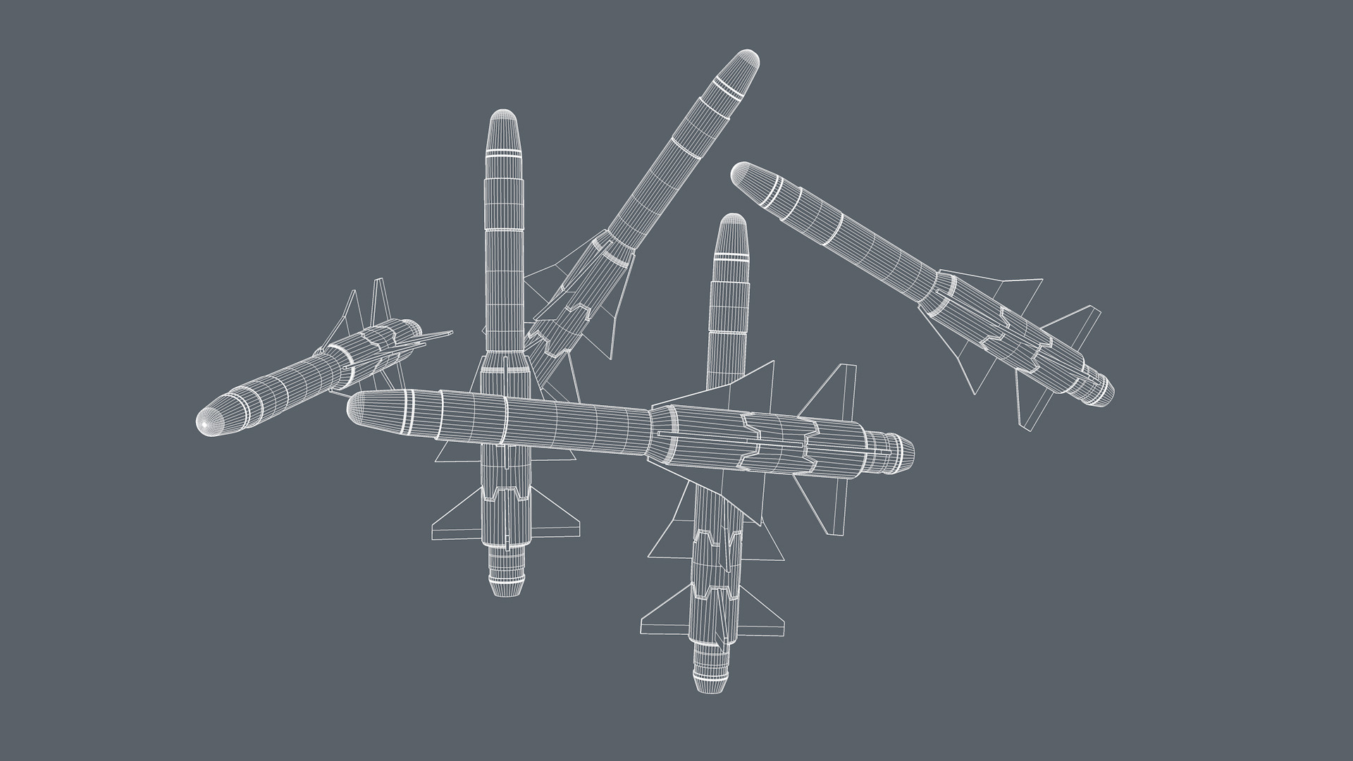 Missiles Low-poly 3D model_15