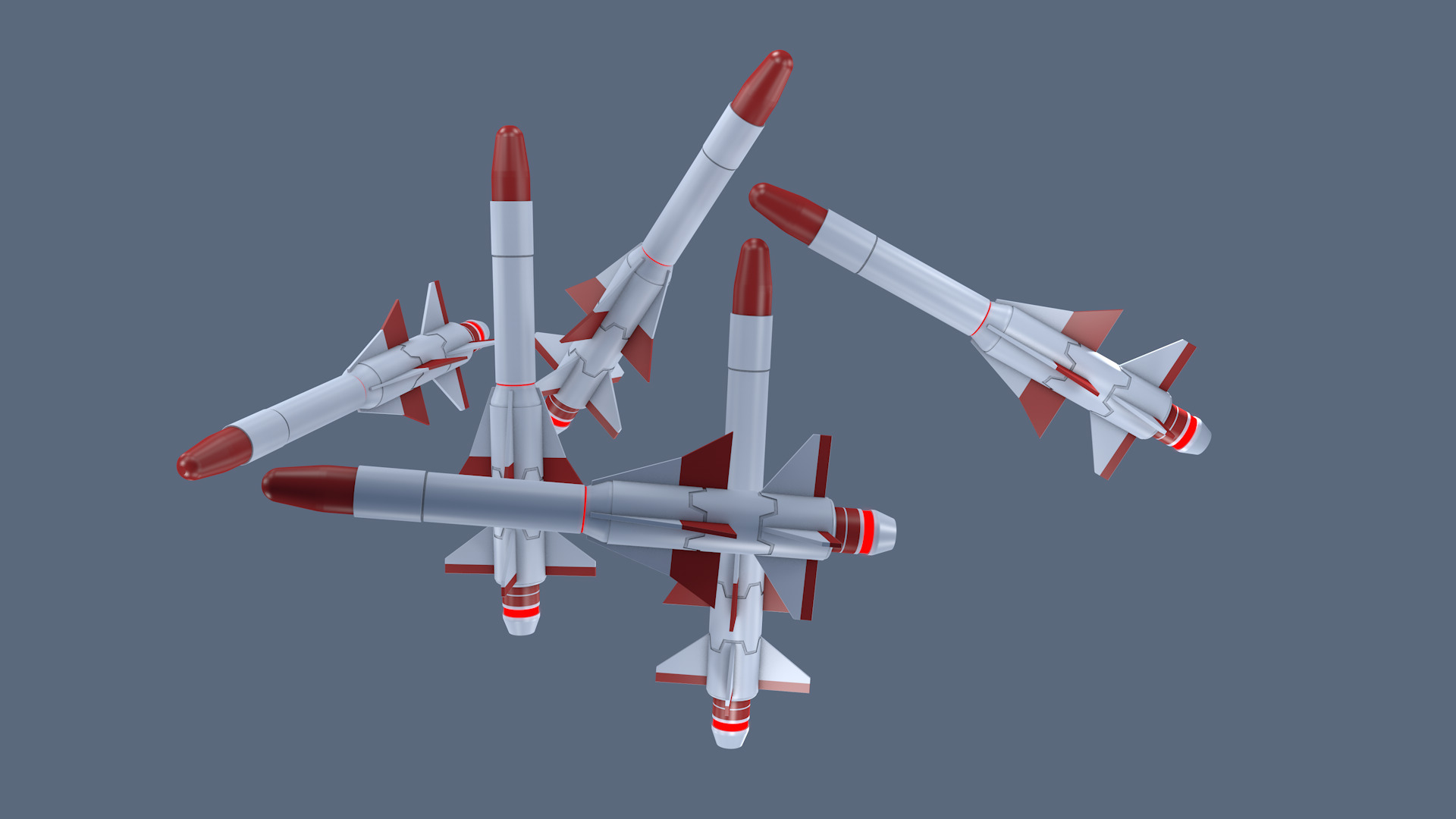 Missiles Low-poly 3D model_4