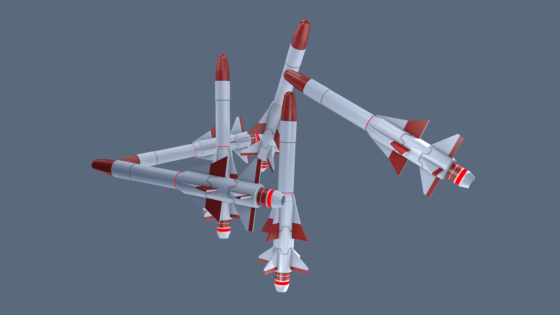Missiles Low-poly 3D model_5