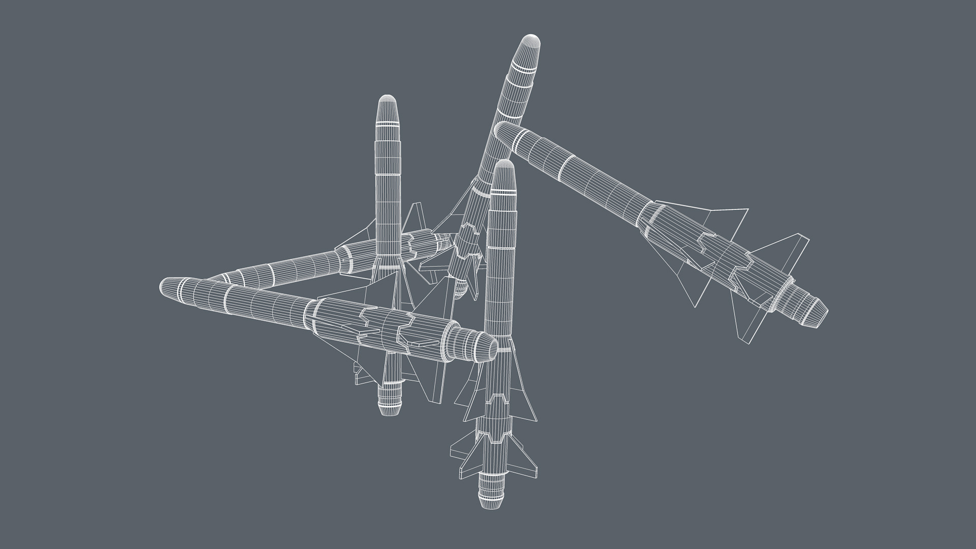 Missiles Low-poly 3D model_13