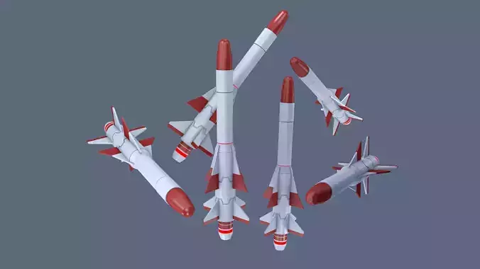 Missiles Low-poly 3D model
