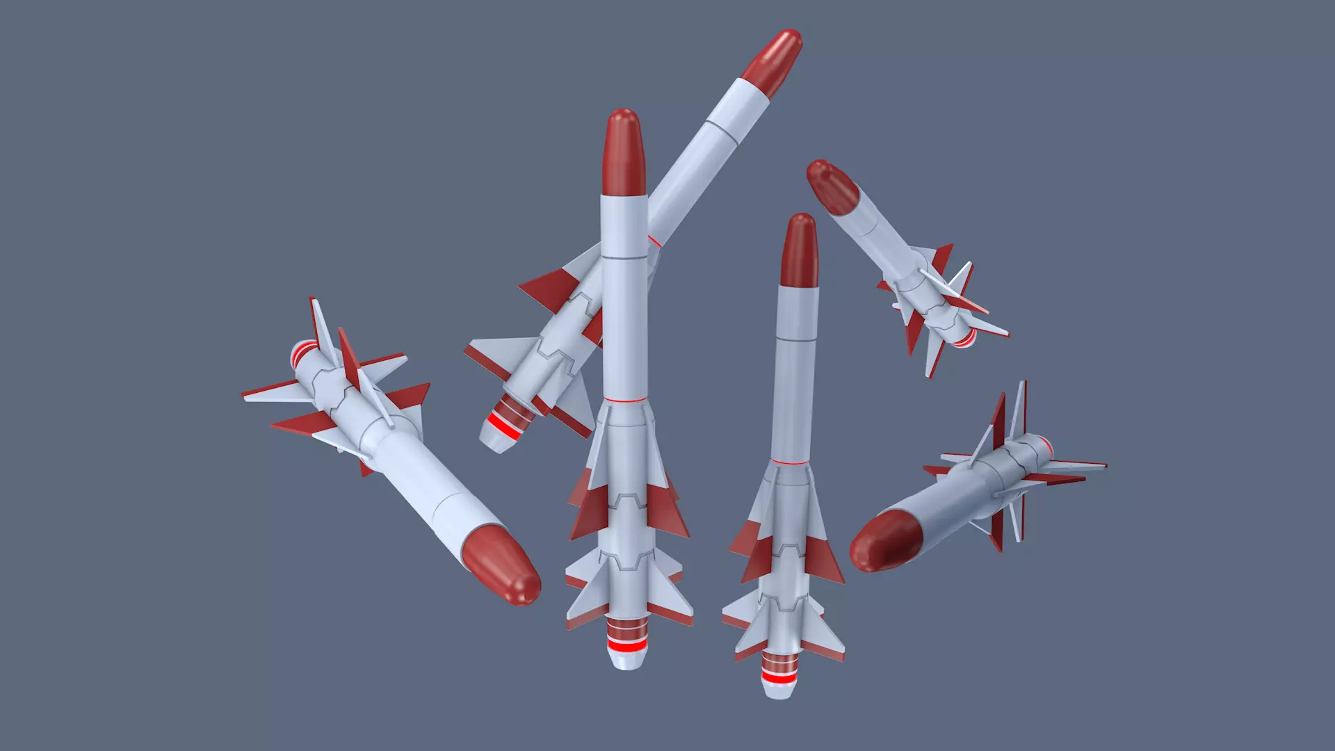 Missiles Low-poly 3D model_0