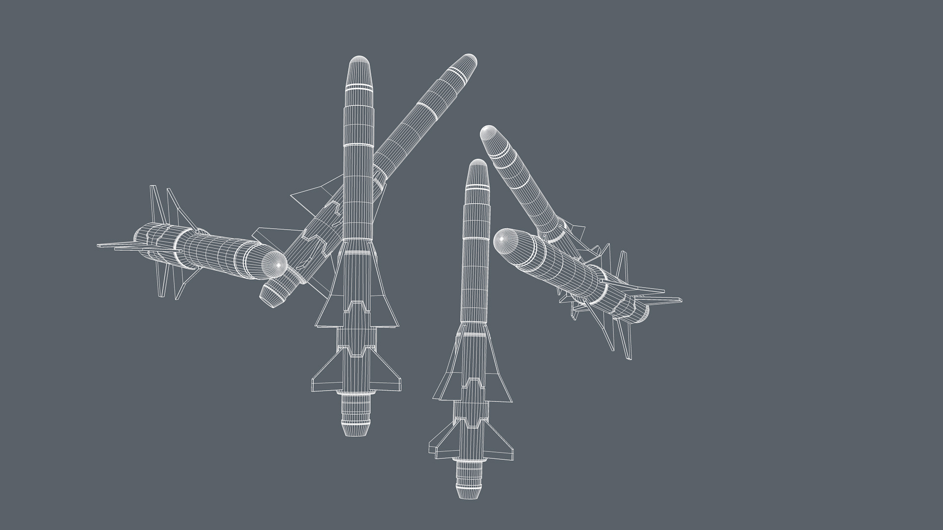 Missiles Low-poly 3D model_11