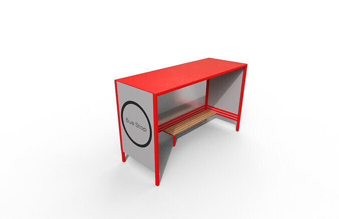 Bus Stop Low-poly 3D model