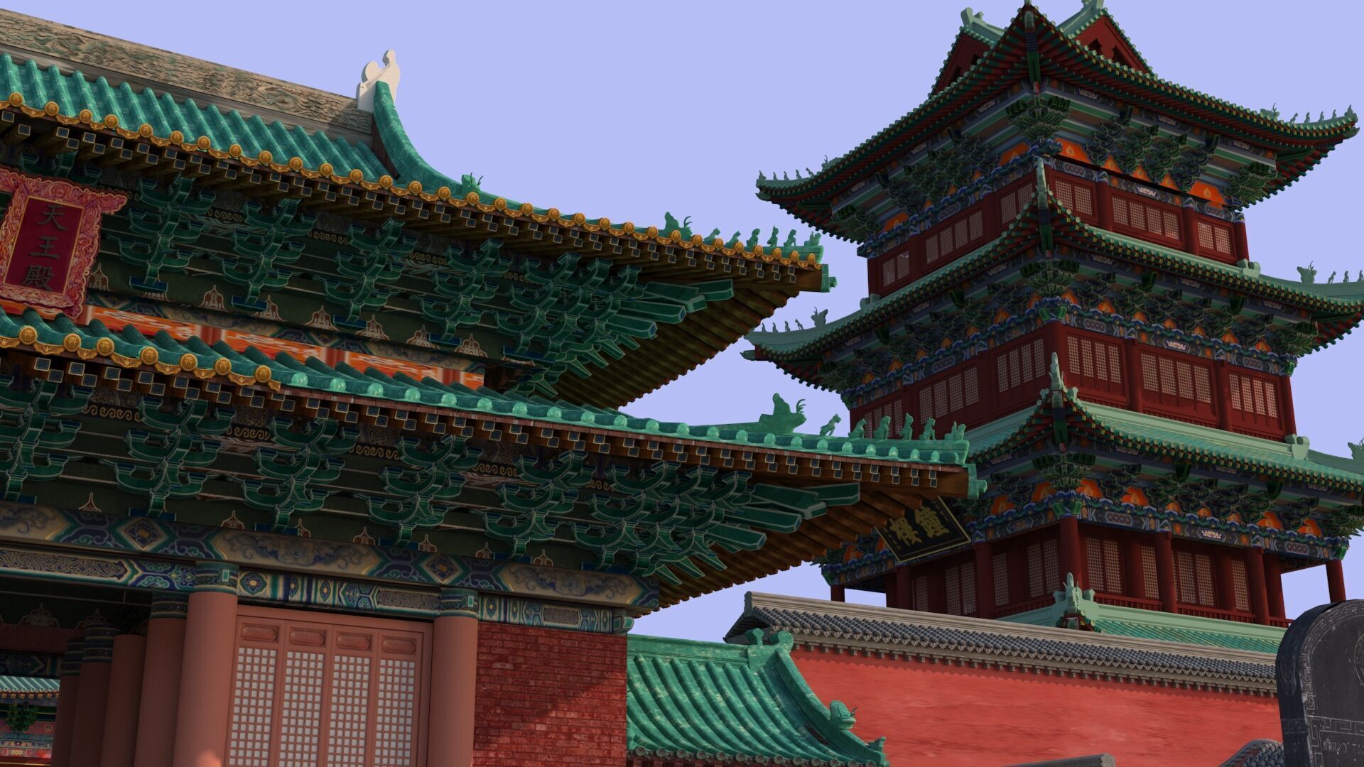 Ancient Chinese architecture 3D model_1