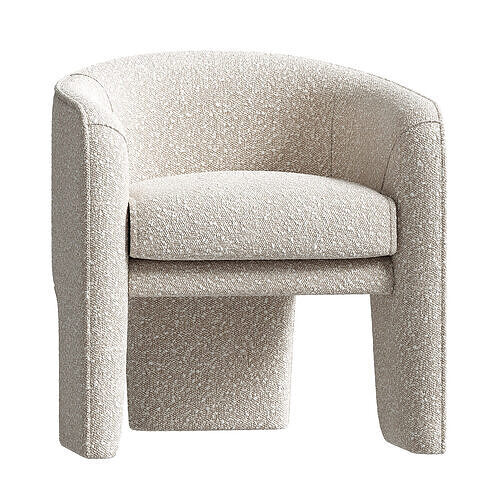 Esther Cream Boucle Armchair 3D model