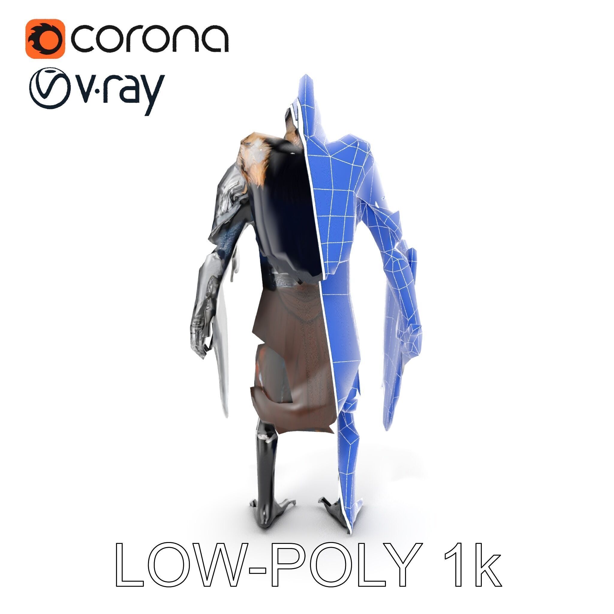 Fantasy Armored Griffon Knight Character Model Pack Low-poly 3D model_19