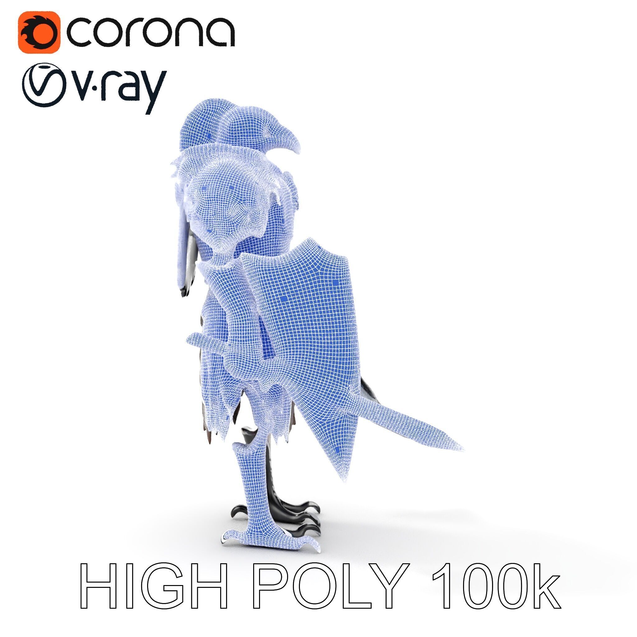 Fantasy Armored Griffon Knight Character Model Pack Low-poly 3D model_27