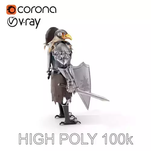 Fantasy Armored Griffon Knight Character Model Pack