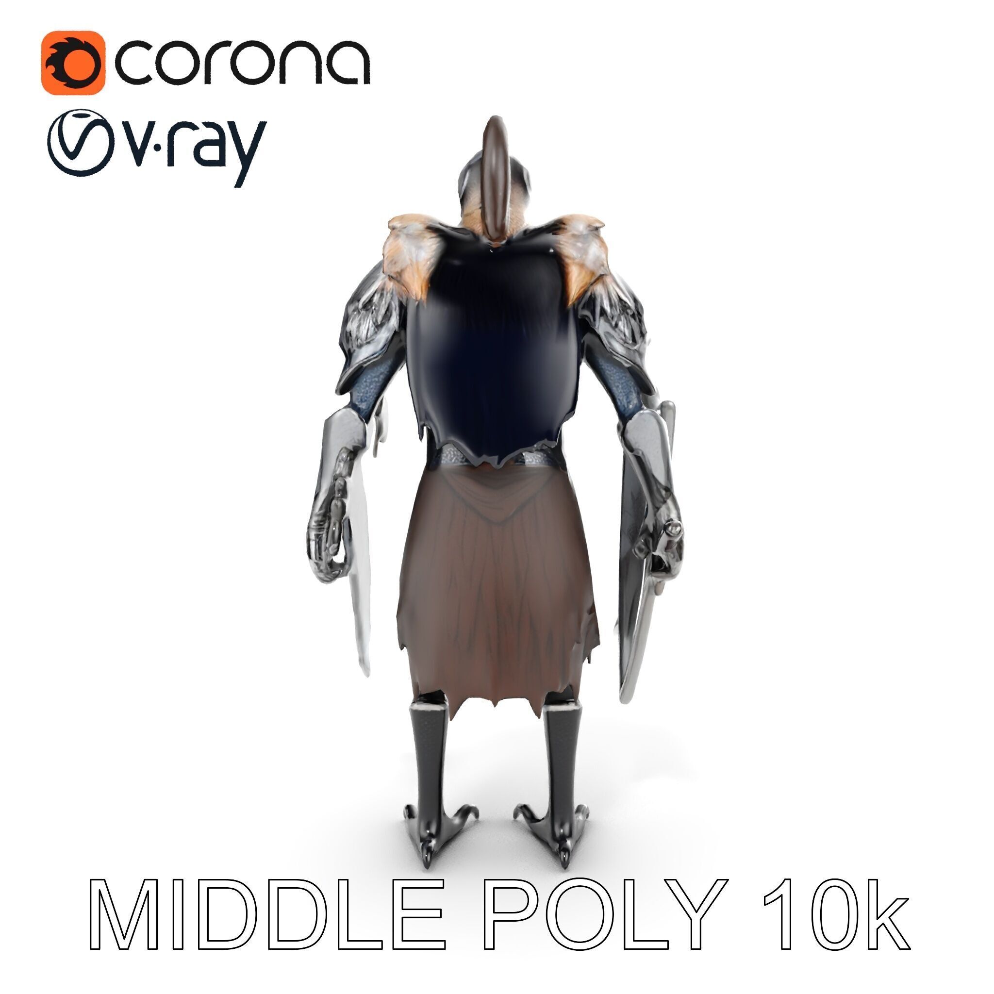 Fantasy Armored Griffon Knight Character Model Pack Low-poly 3D model_23