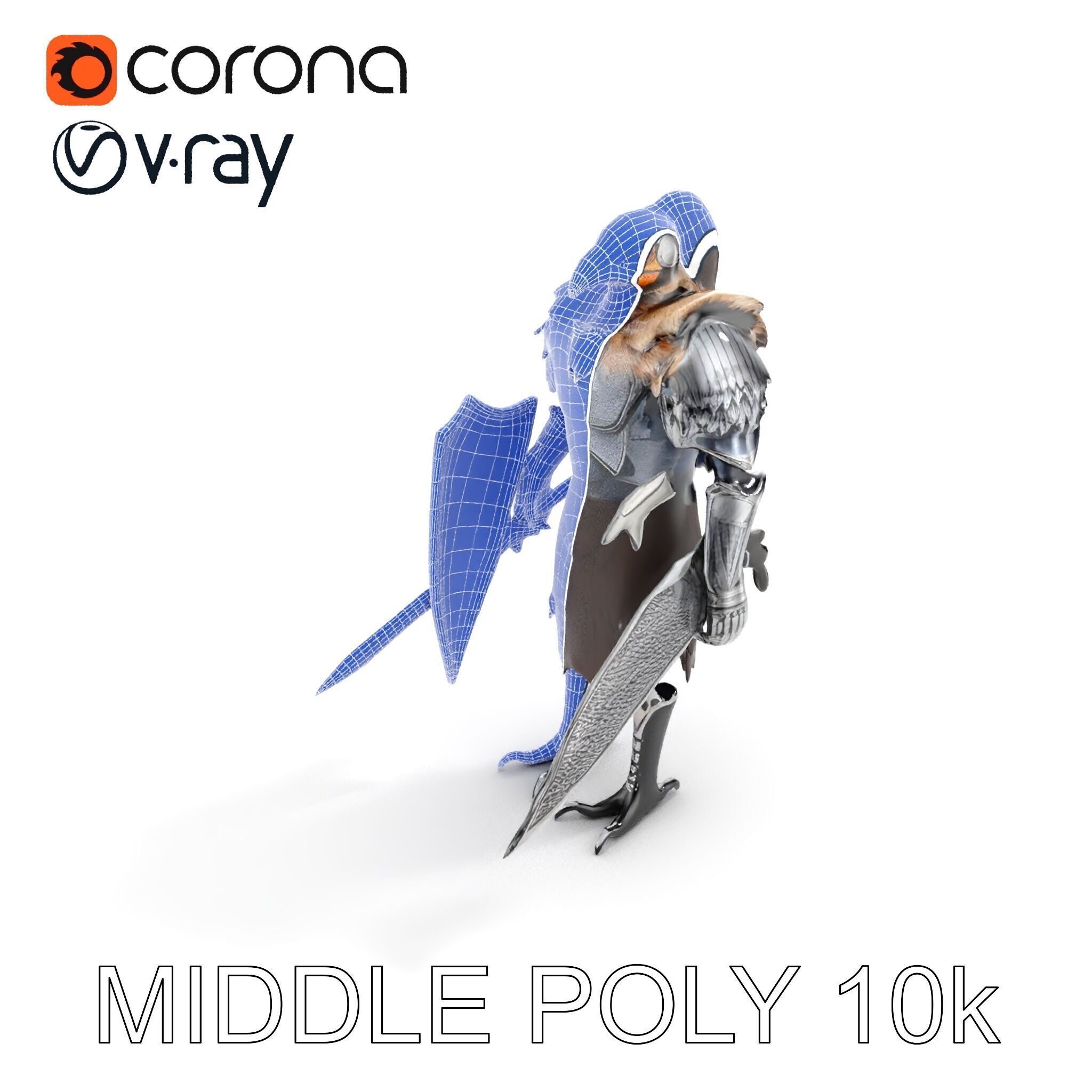 Fantasy Armored Griffon Knight Character Model Pack Low-poly 3D model_31