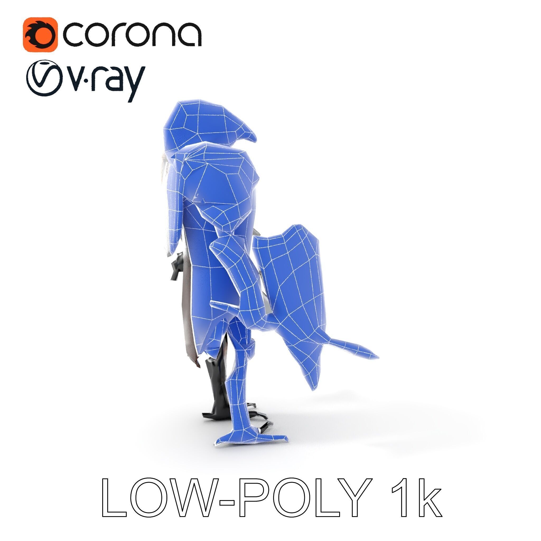 Fantasy Armored Griffon Knight Character Model Pack Low-poly 3D model_13