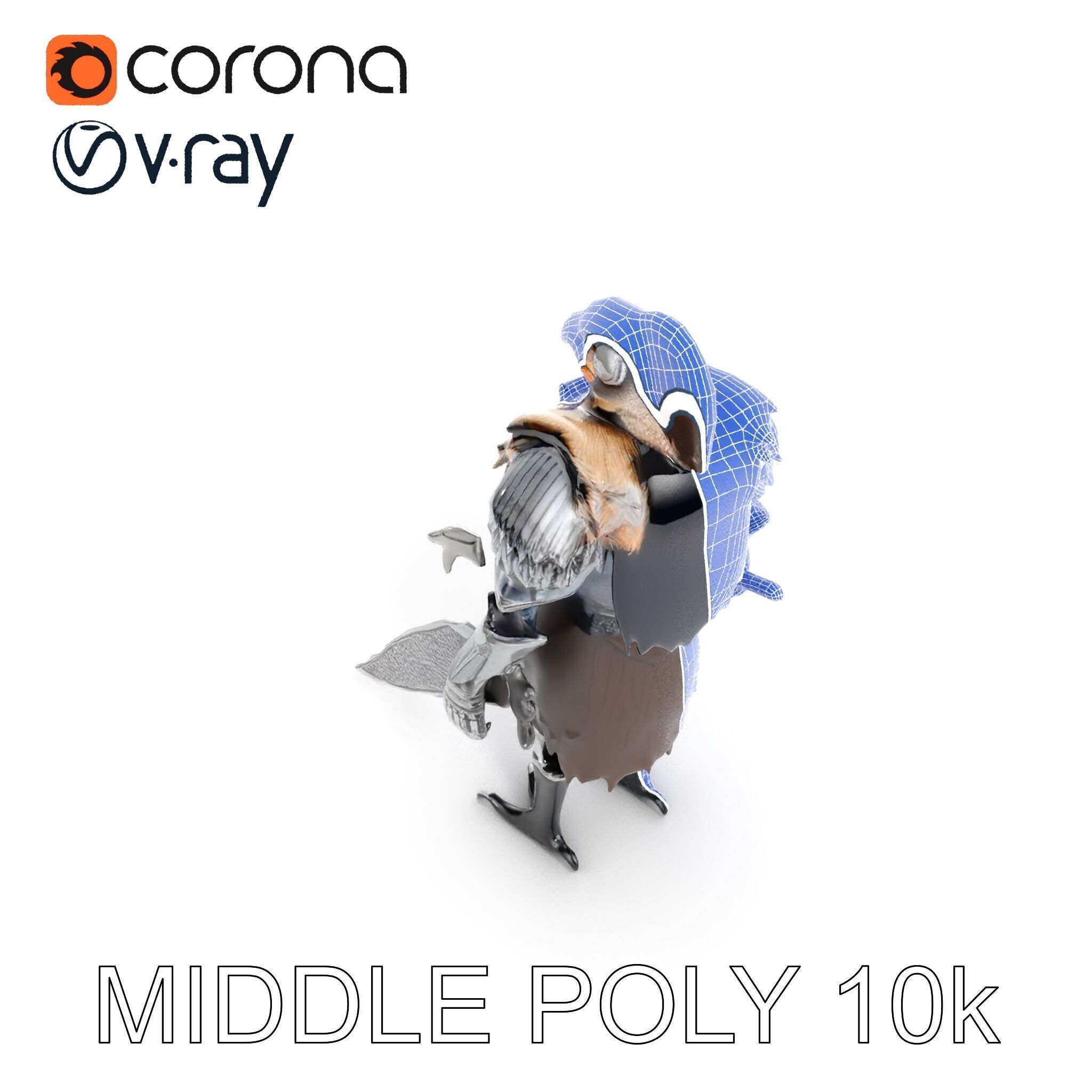 Fantasy Armored Griffon Knight Character Model Pack Low-poly 3D model_33