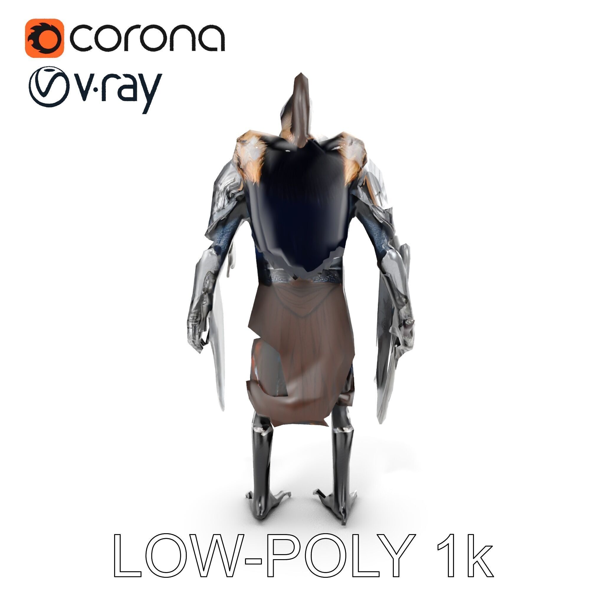 Fantasy Armored Griffon Knight Character Model Pack Low-poly 3D model_7