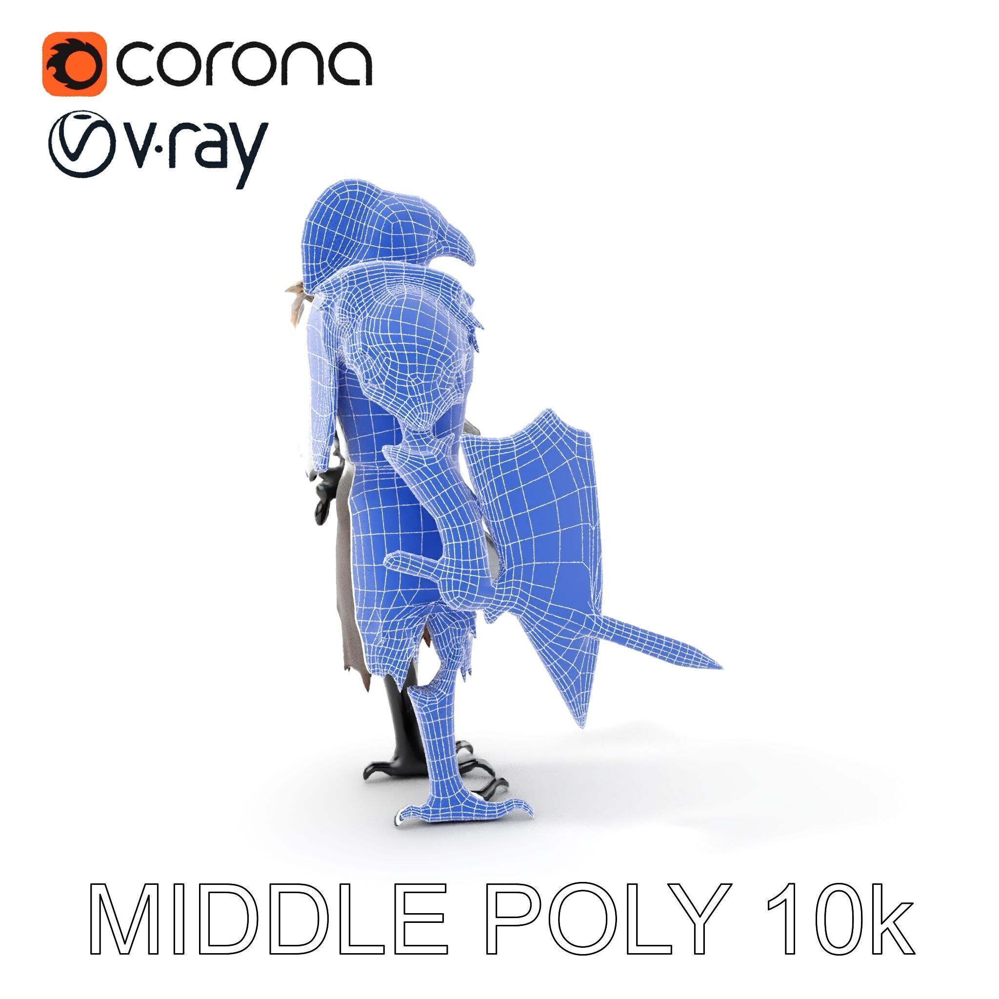 Fantasy Armored Griffon Knight Character Model Pack Low-poly 3D model_15