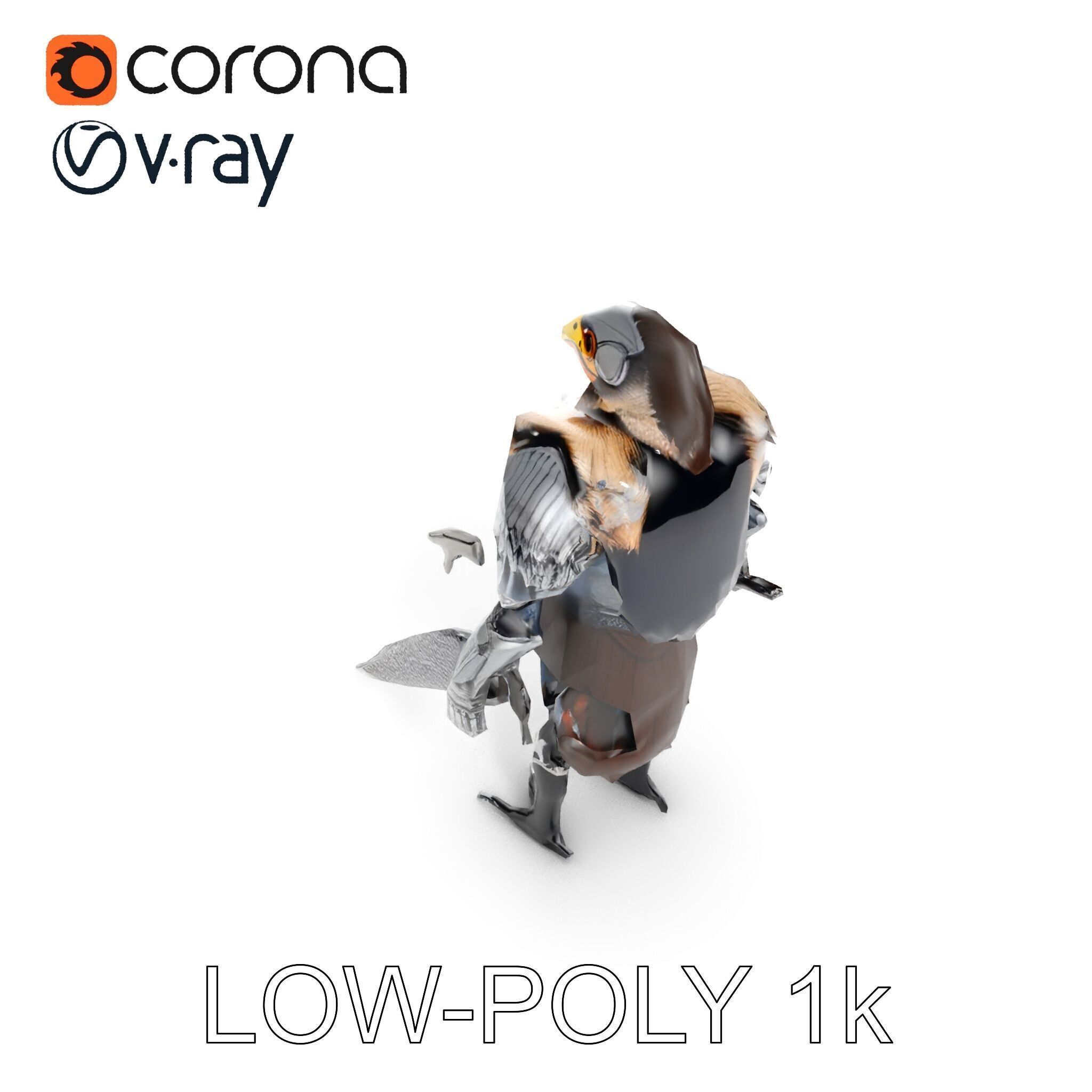 Fantasy Armored Griffon Knight Character Model Pack Low-poly 3D model_24