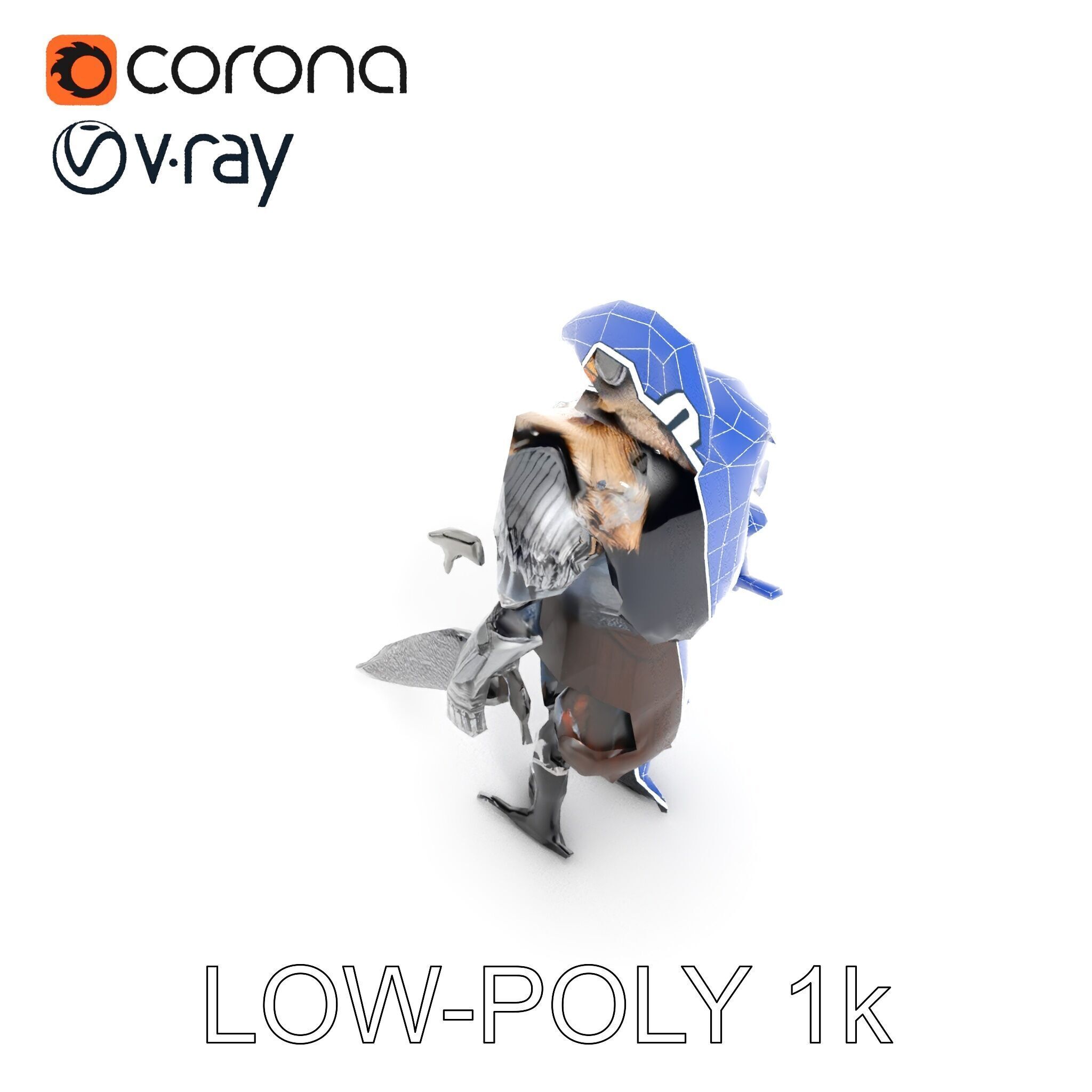 Fantasy Armored Griffon Knight Character Model Pack Low-poly 3D model_16