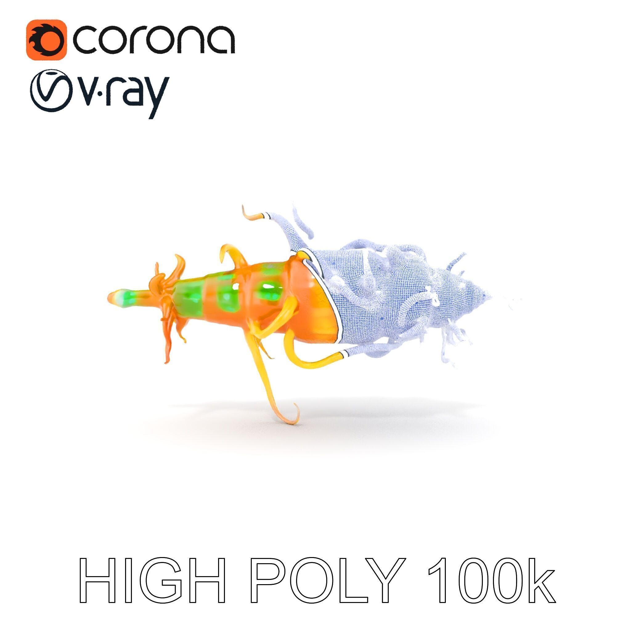 Alien Organism D Model Pack with Vivid Colors Low-poly 3D model_14