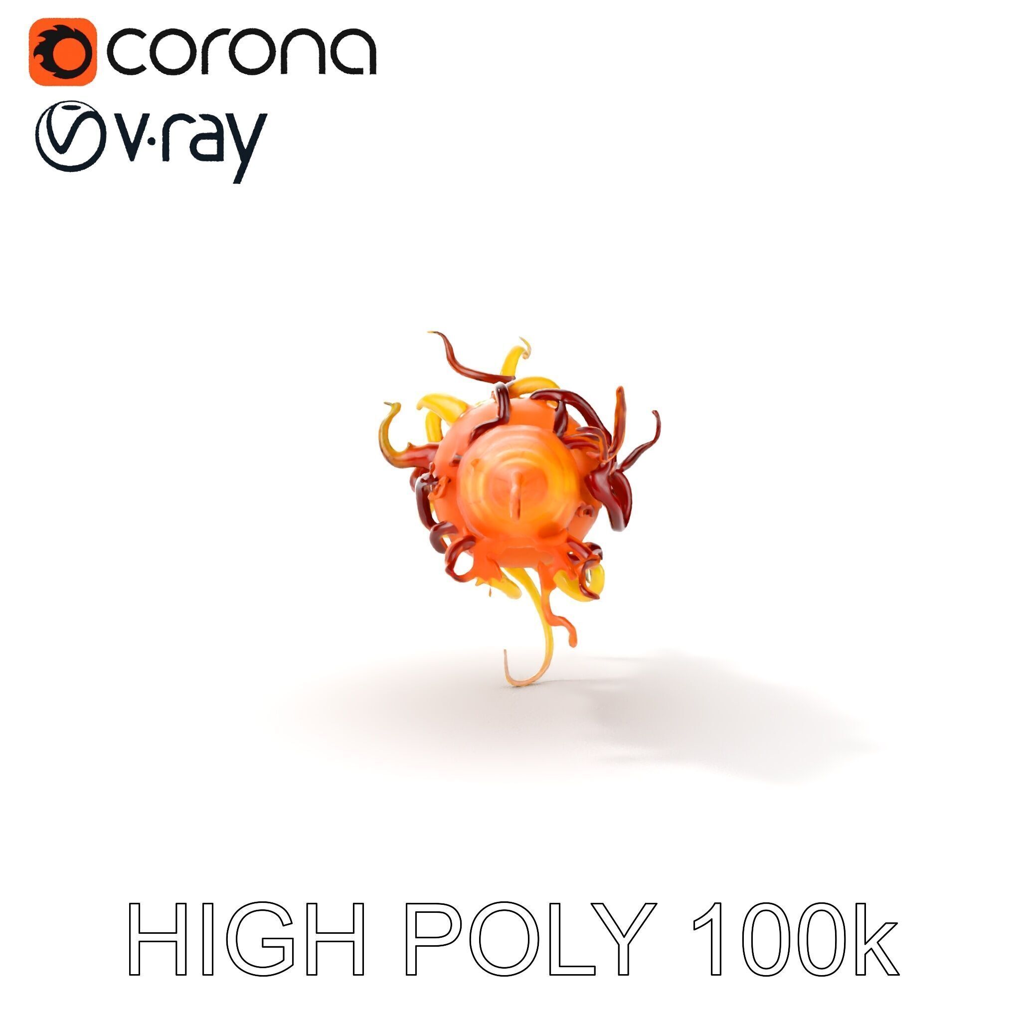 Alien Organism D Model Pack with Vivid Colors Low-poly 3D model_35