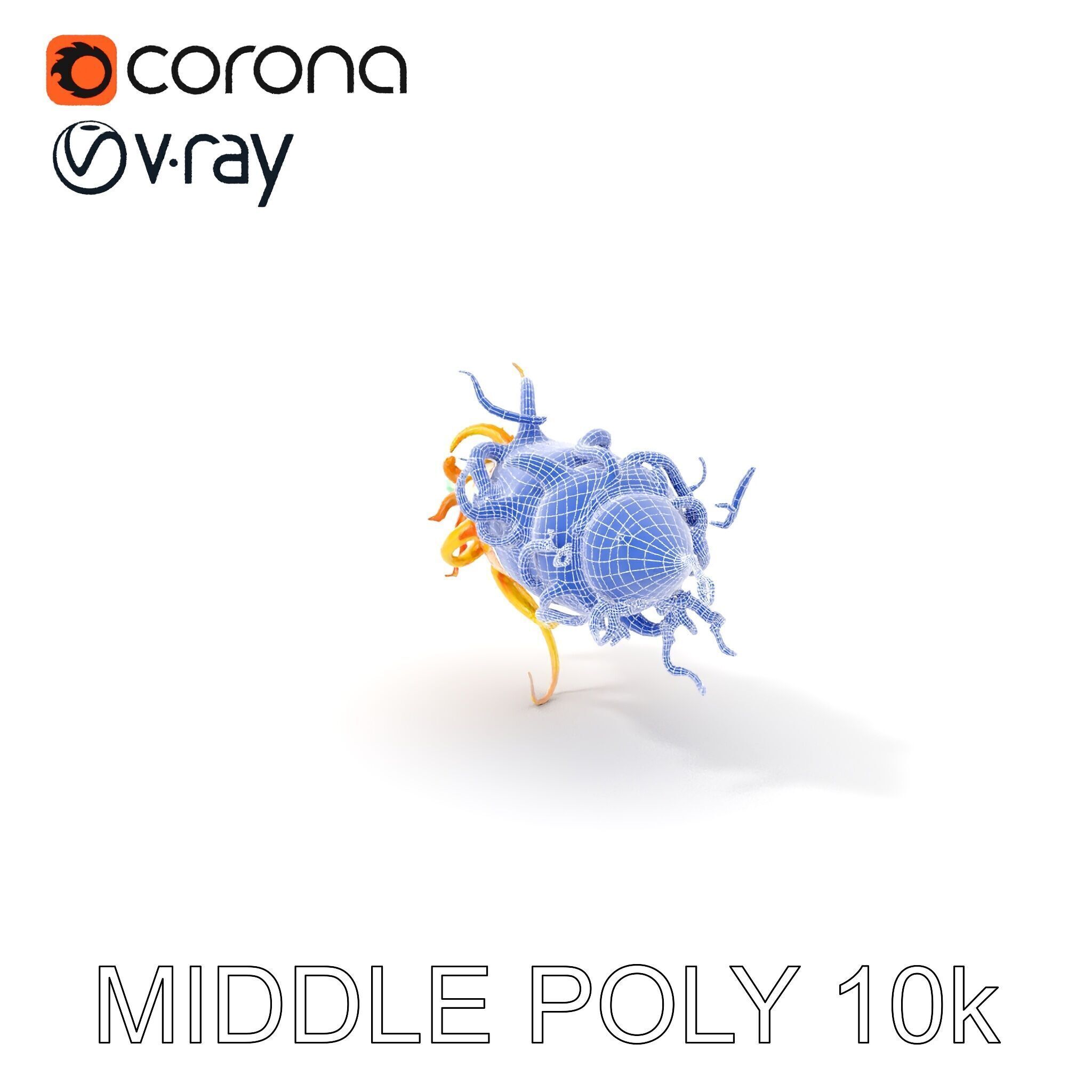 Alien Organism D Model Pack with Vivid Colors Low-poly 3D model_6