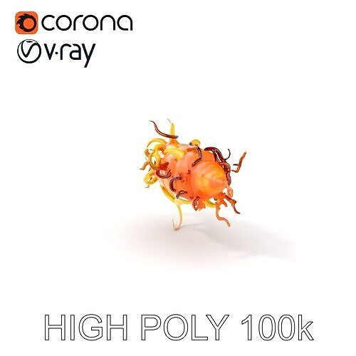 Alien Organism D Model Pack with Vivid Colors Low-poly 3D model