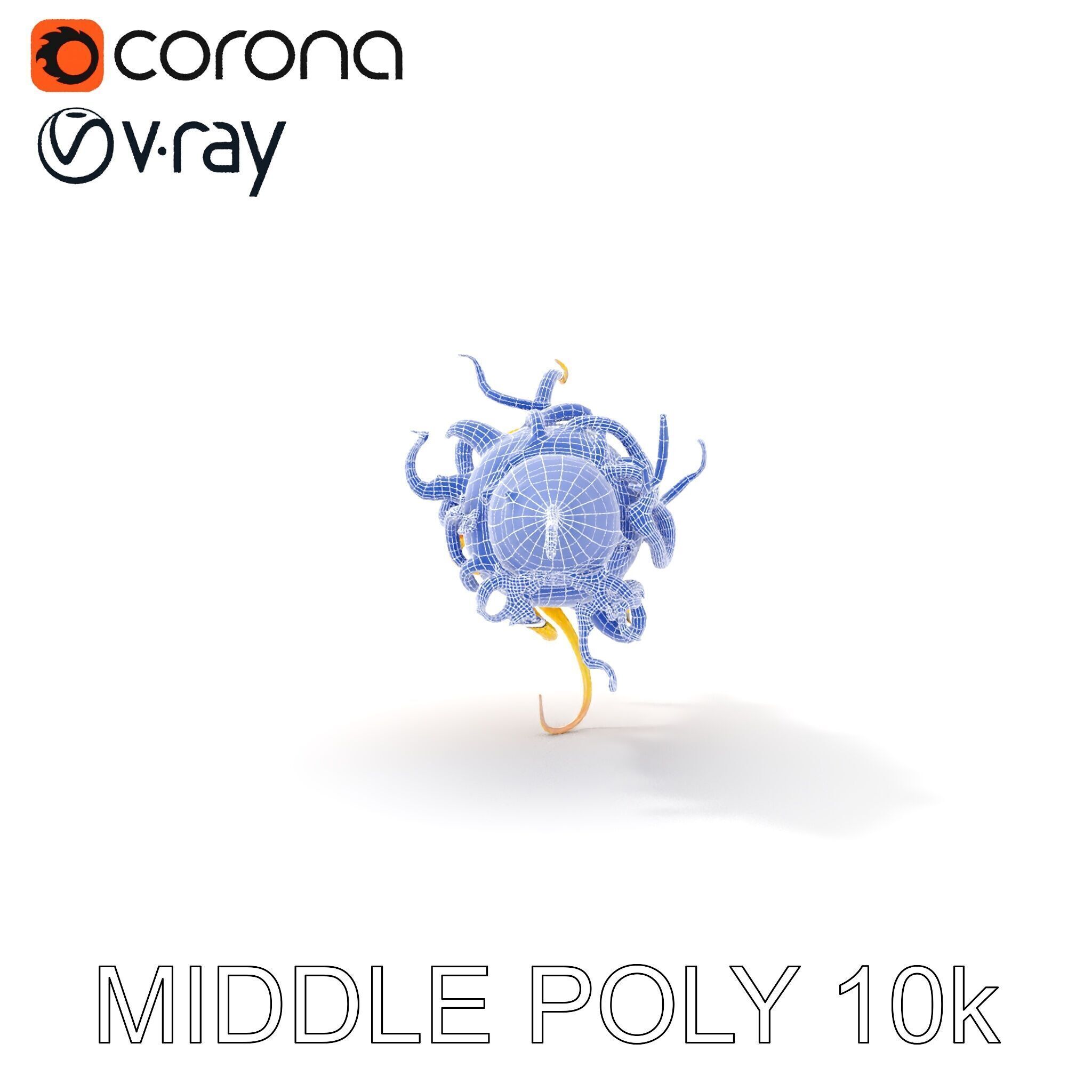 Alien Organism D Model Pack with Vivid Colors Low-poly 3D model_25