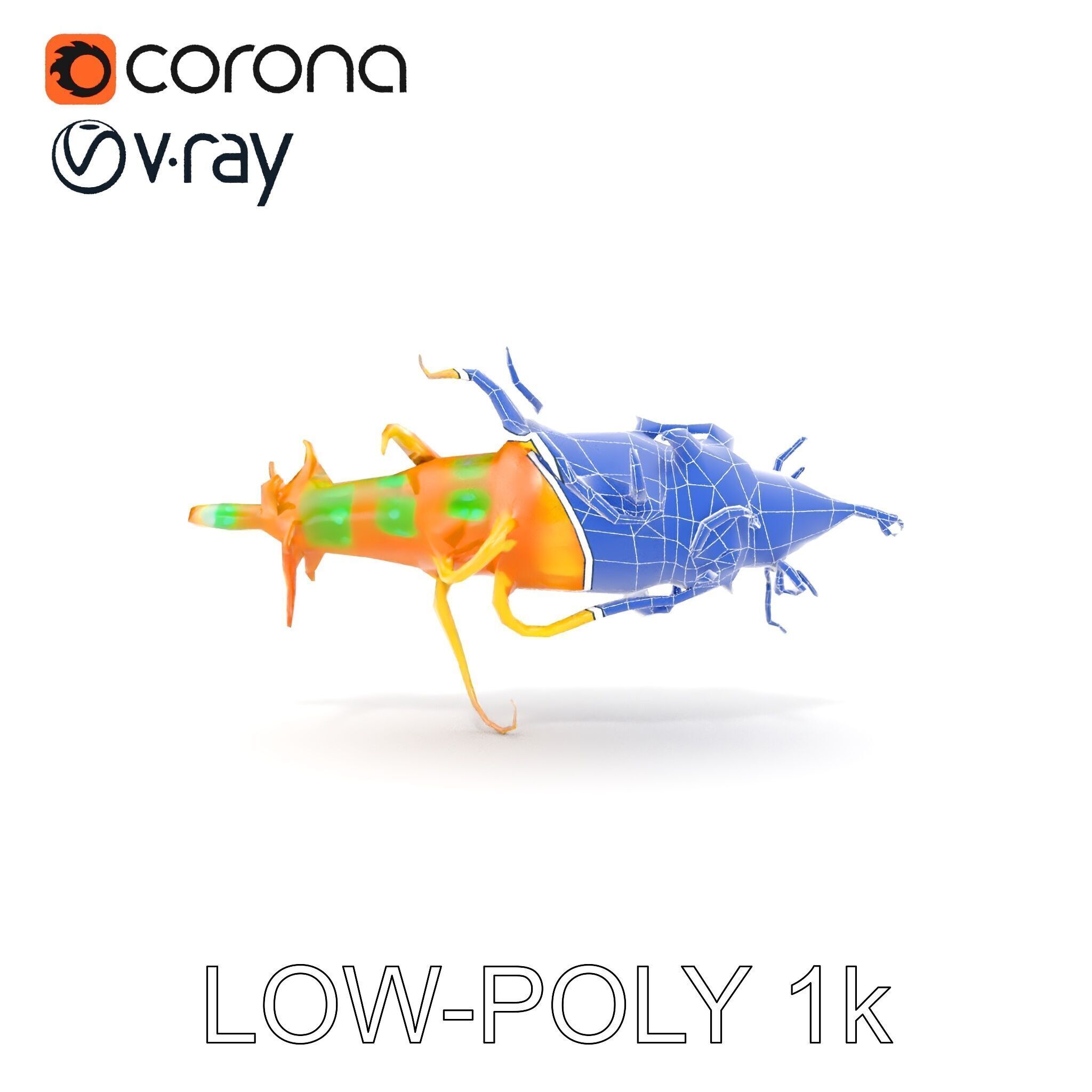 Alien Organism D Model Pack with Vivid Colors Low-poly 3D model_18