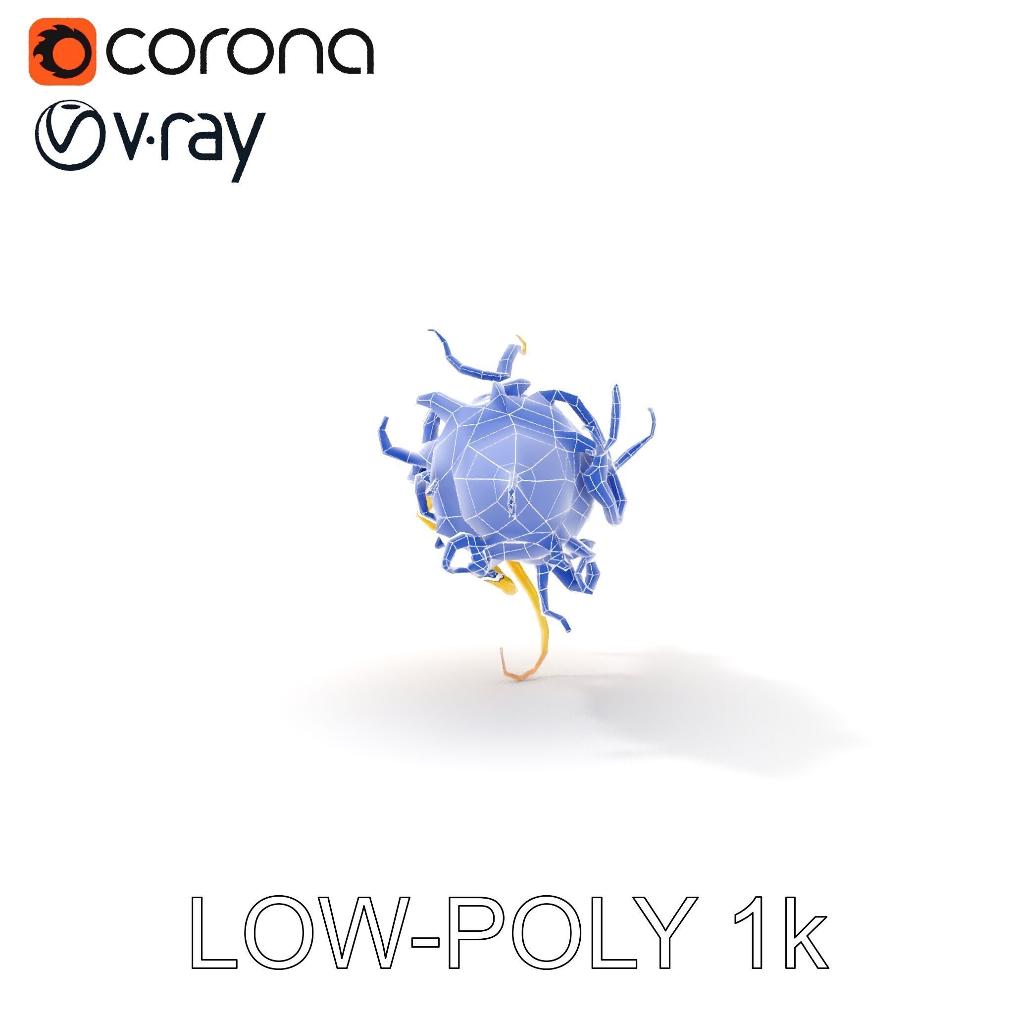 Alien Organism D Model Pack with Vivid Colors Low-poly 3D model_31