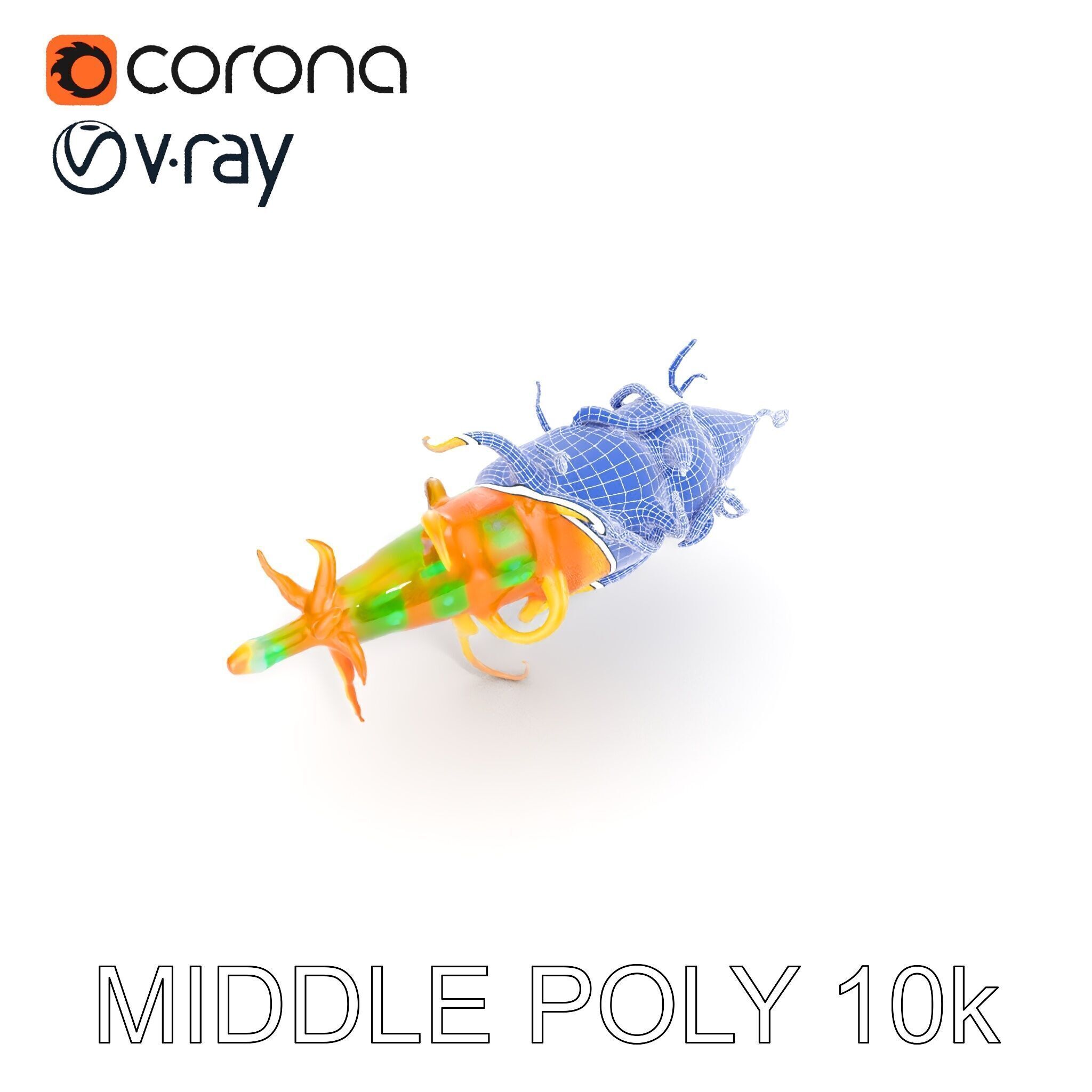 Alien Organism D Model Pack with Vivid Colors Low-poly 3D model_15