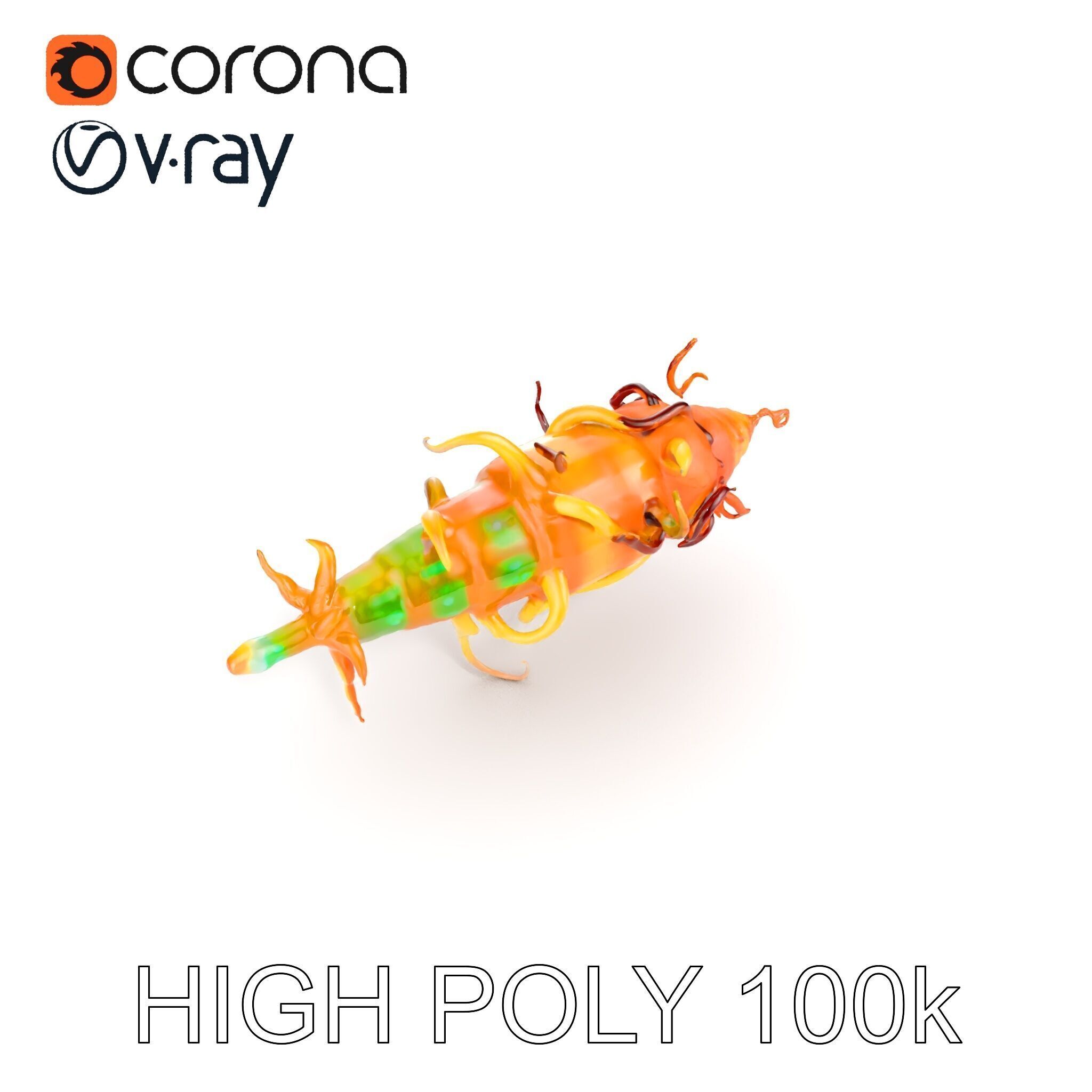 Alien Organism D Model Pack with Vivid Colors Low-poly 3D model_29