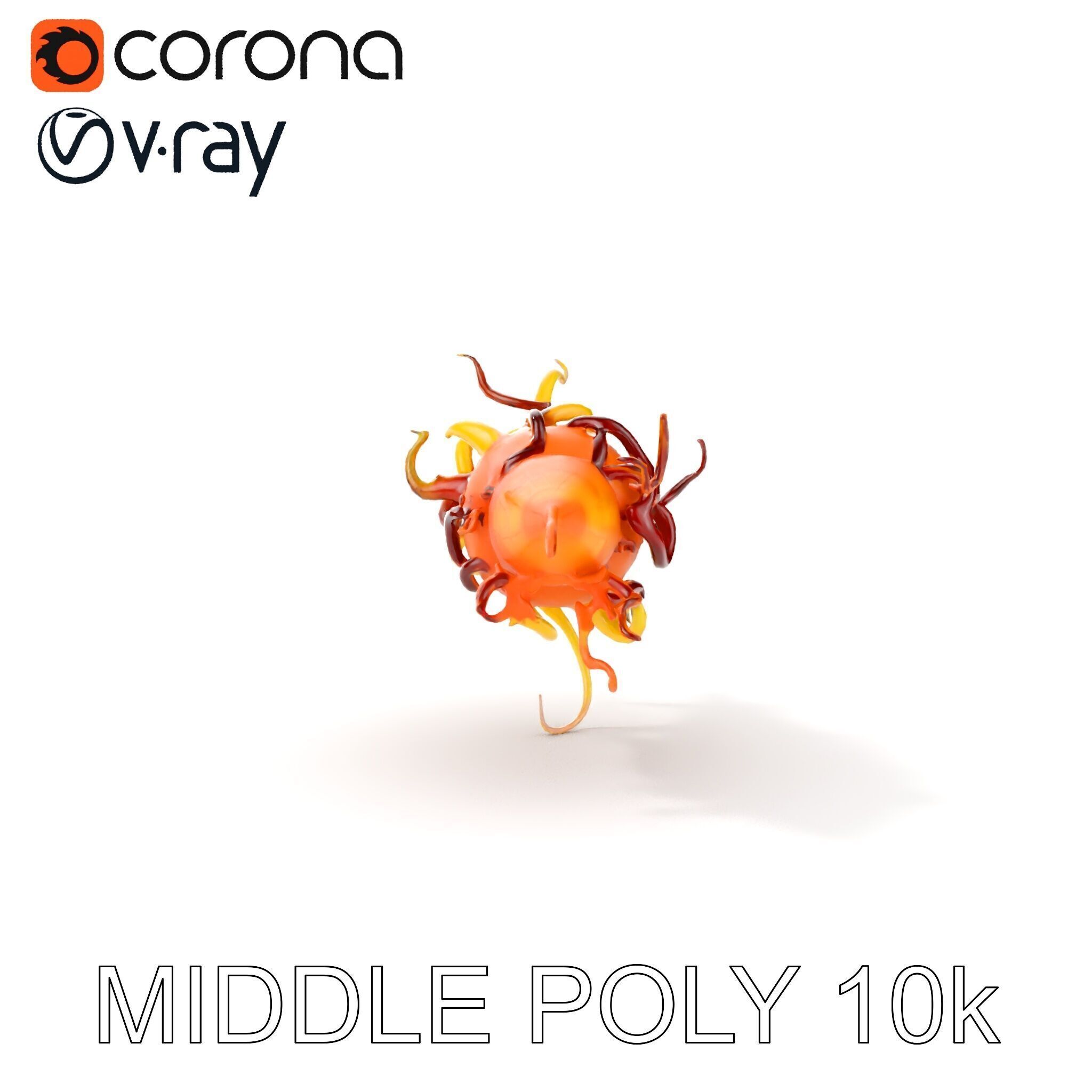 Alien Organism D Model Pack with Vivid Colors Low-poly 3D model_22