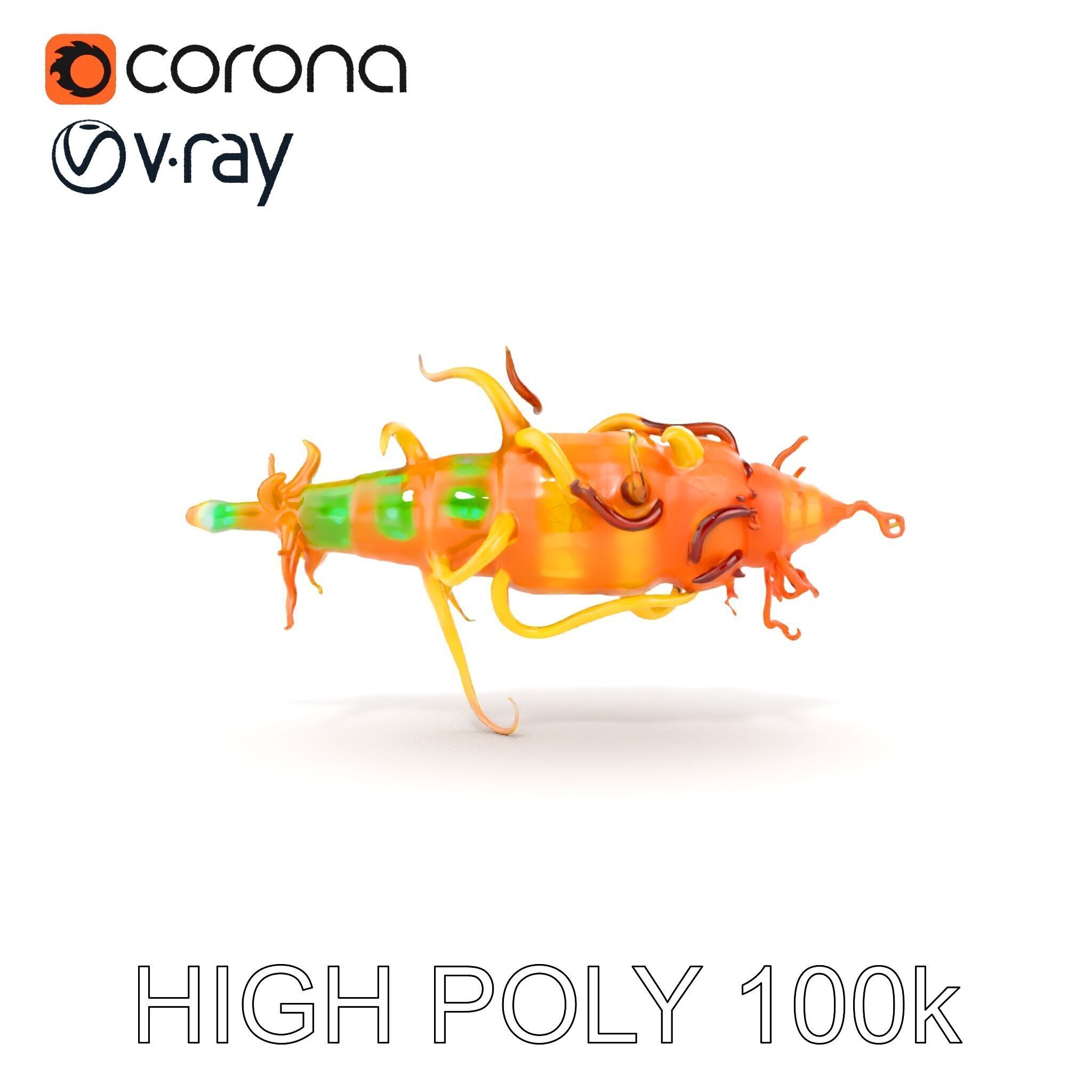 Alien Organism D Model Pack with Vivid Colors Low-poly 3D model_24