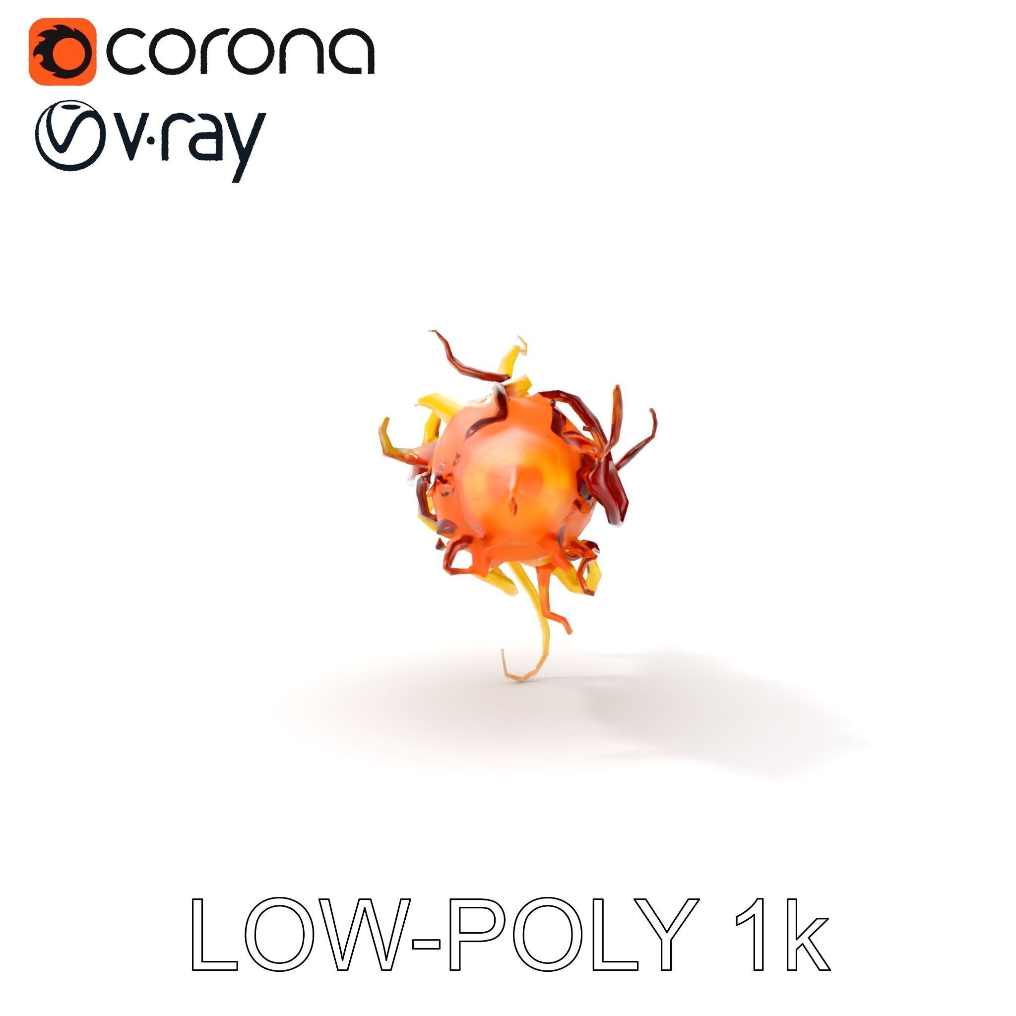 Alien Organism D Model Pack with Vivid Colors Low-poly 3D model_33