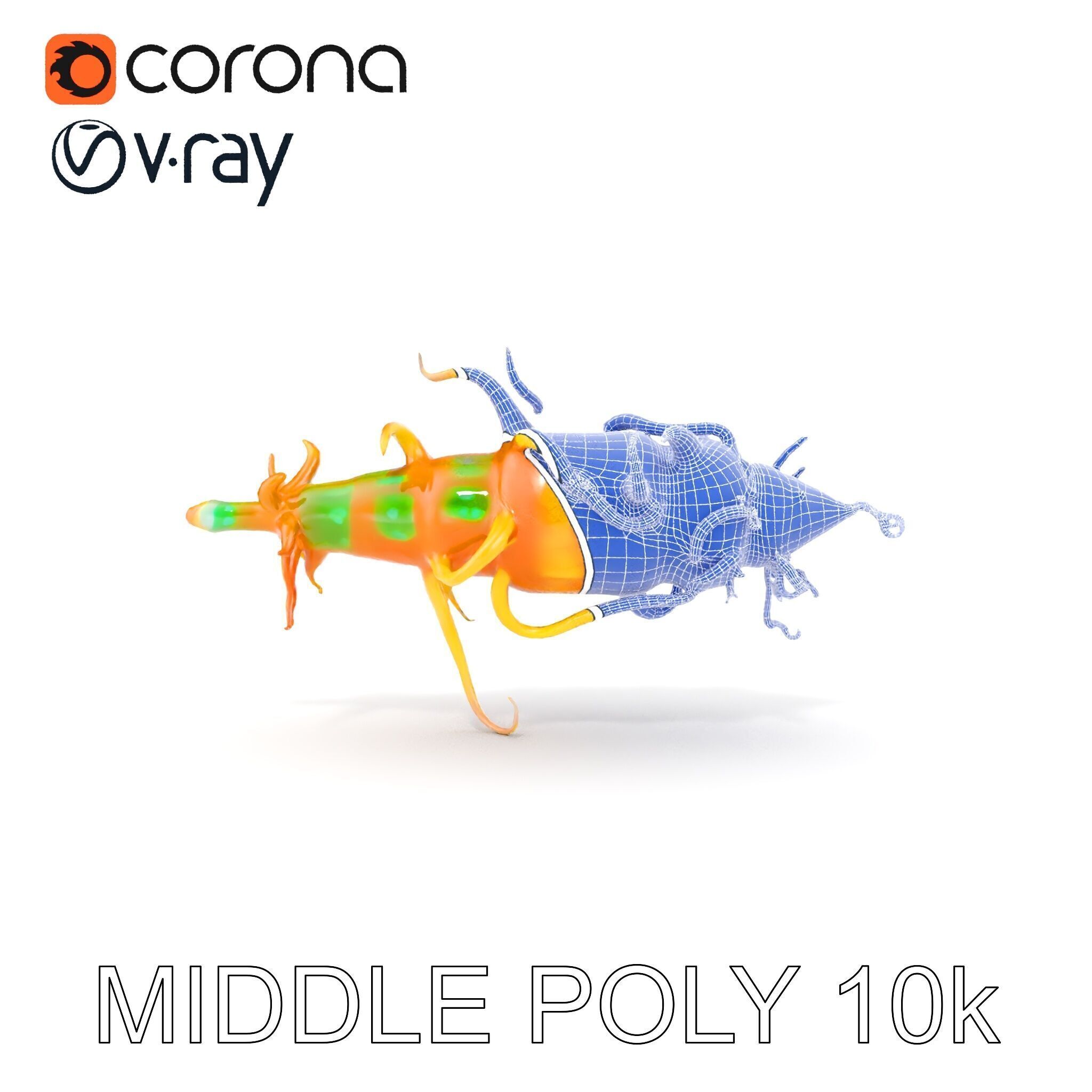 Alien Organism D Model Pack with Vivid Colors Low-poly 3D model_12