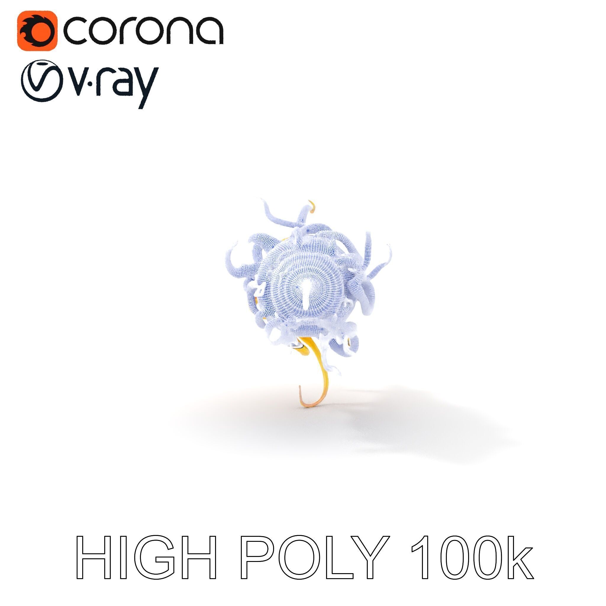 Alien Organism D Model Pack with Vivid Colors Low-poly 3D model_21